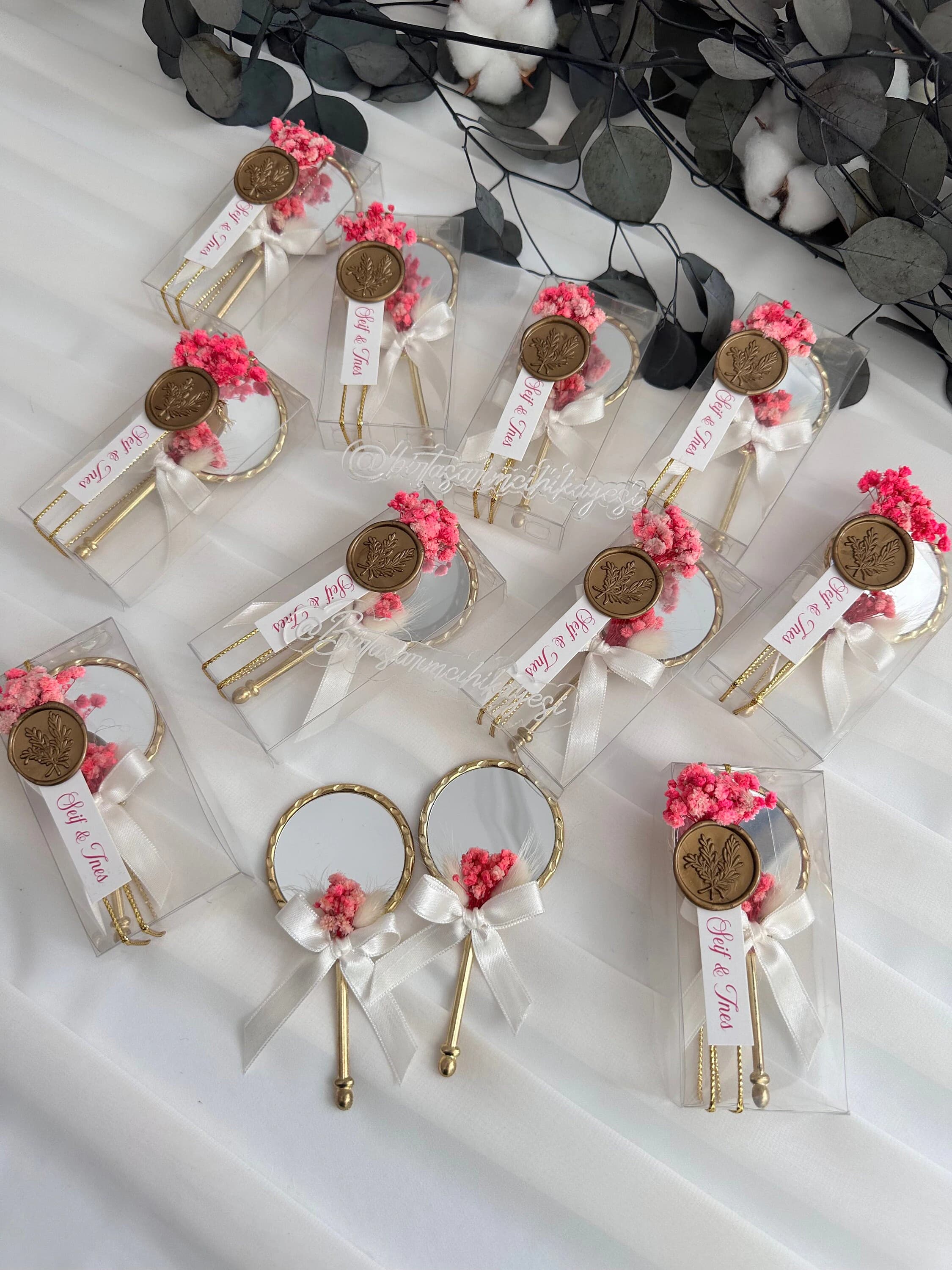 Personalized Mini Hand Mirror: Wedding Engagement Favor (11cm) - image 4