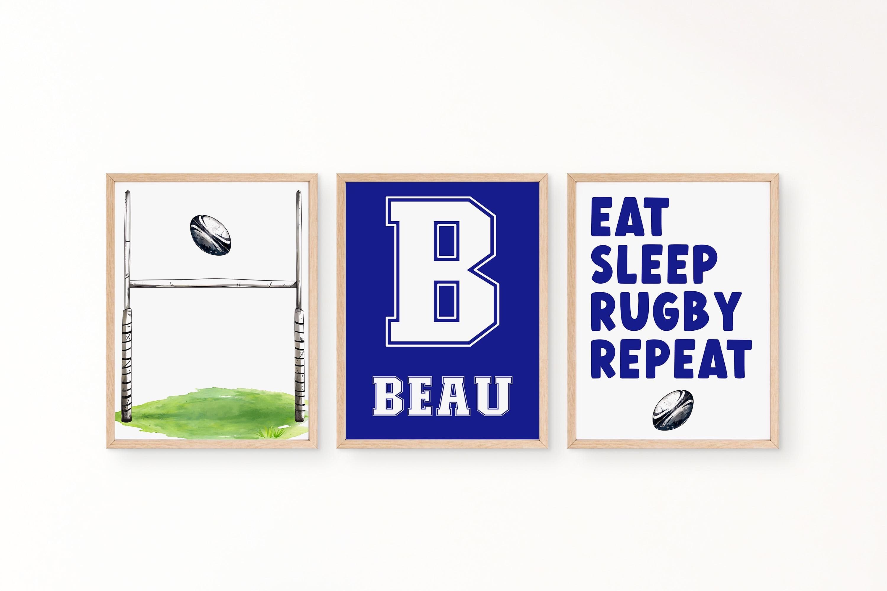 Kids Rugby Wall Art Set: Personalized Name Prints (Digital Download) - image 5