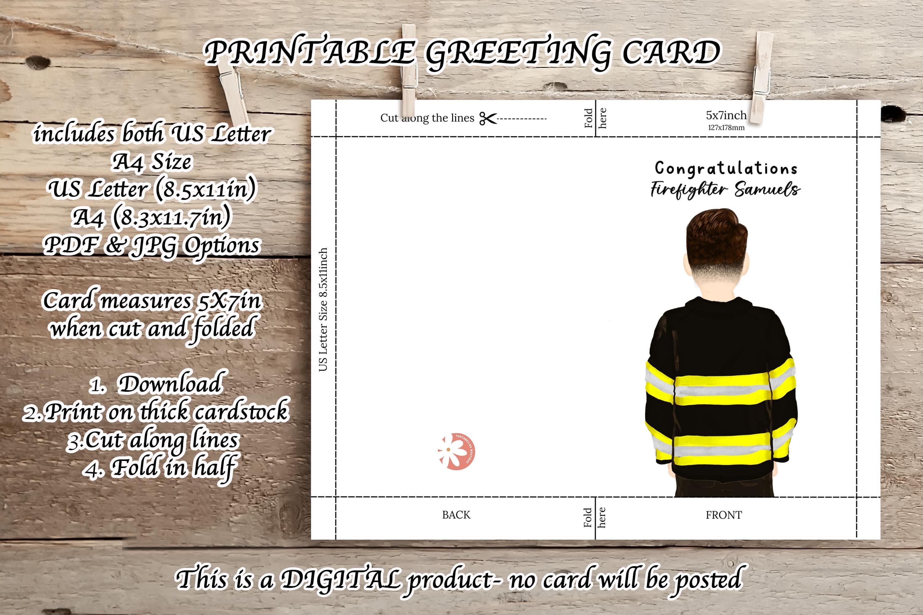 Personalized Firefighter Graduation Card: Fire Academy Keepsake (Digital Download) - image 4