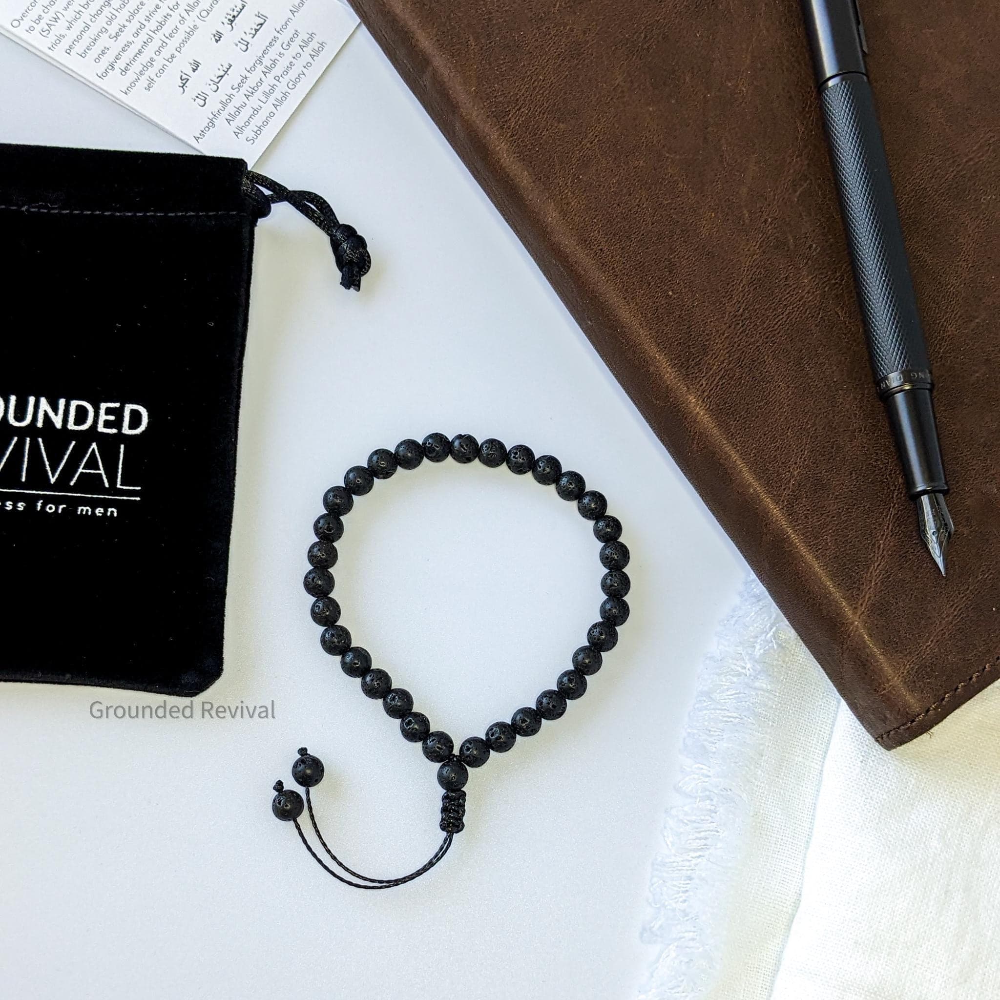 Lava Stone Tasbih Bracelet for Men | Muslim Prayer Beads, Islamic Gift