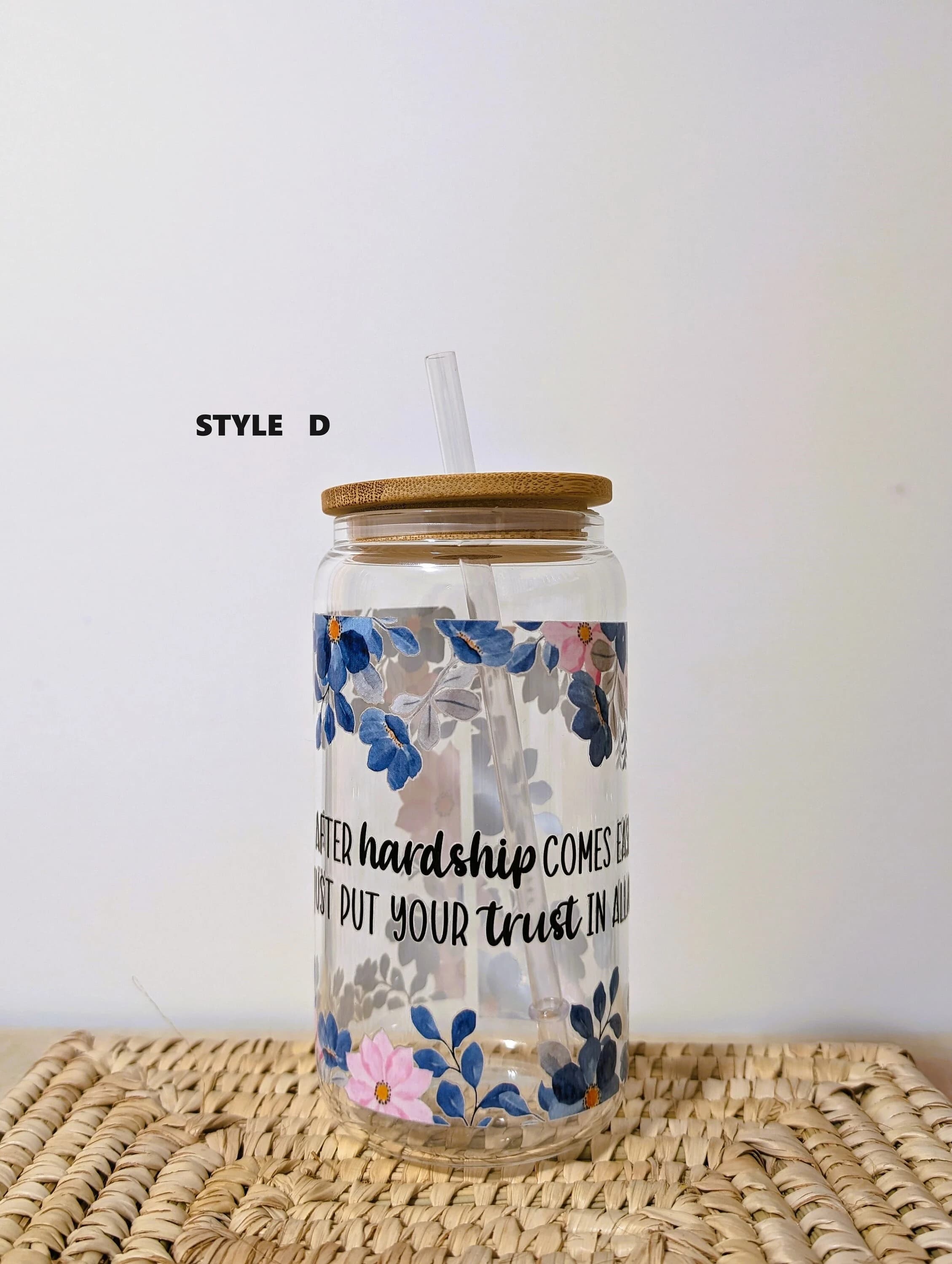 Ramadan Glass Tumbler: Eid Gift with Straw (Personalized) - image 2