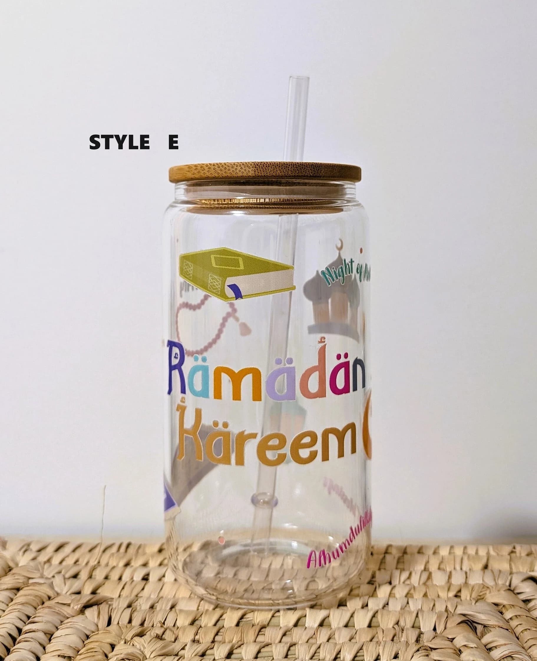 Ramadan Glass Tumbler: Eid Gift with Straw (Personalized) - image 5