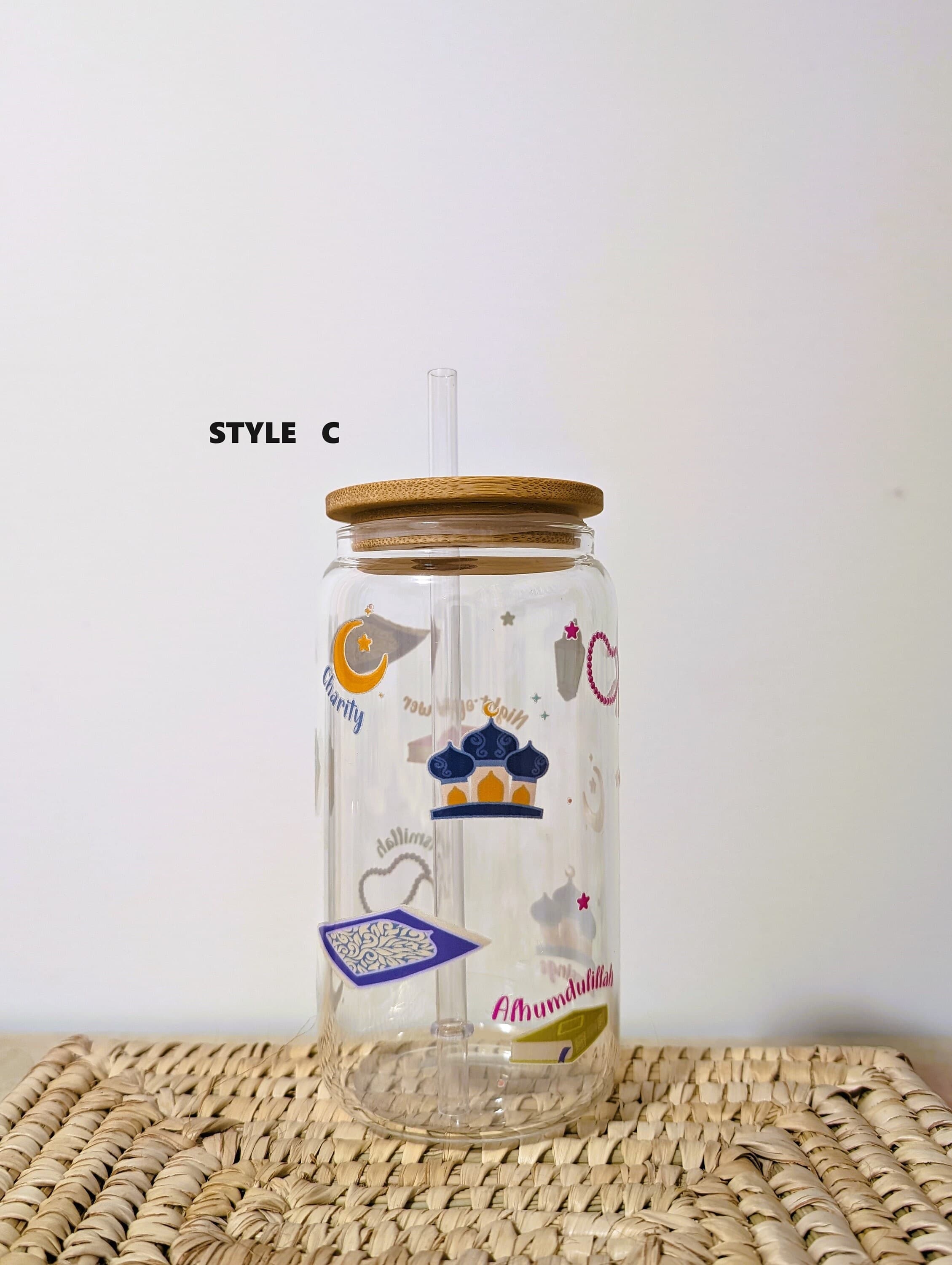 Ramadan Glass Tumbler: Eid Gift with Straw (Personalized) - image 4