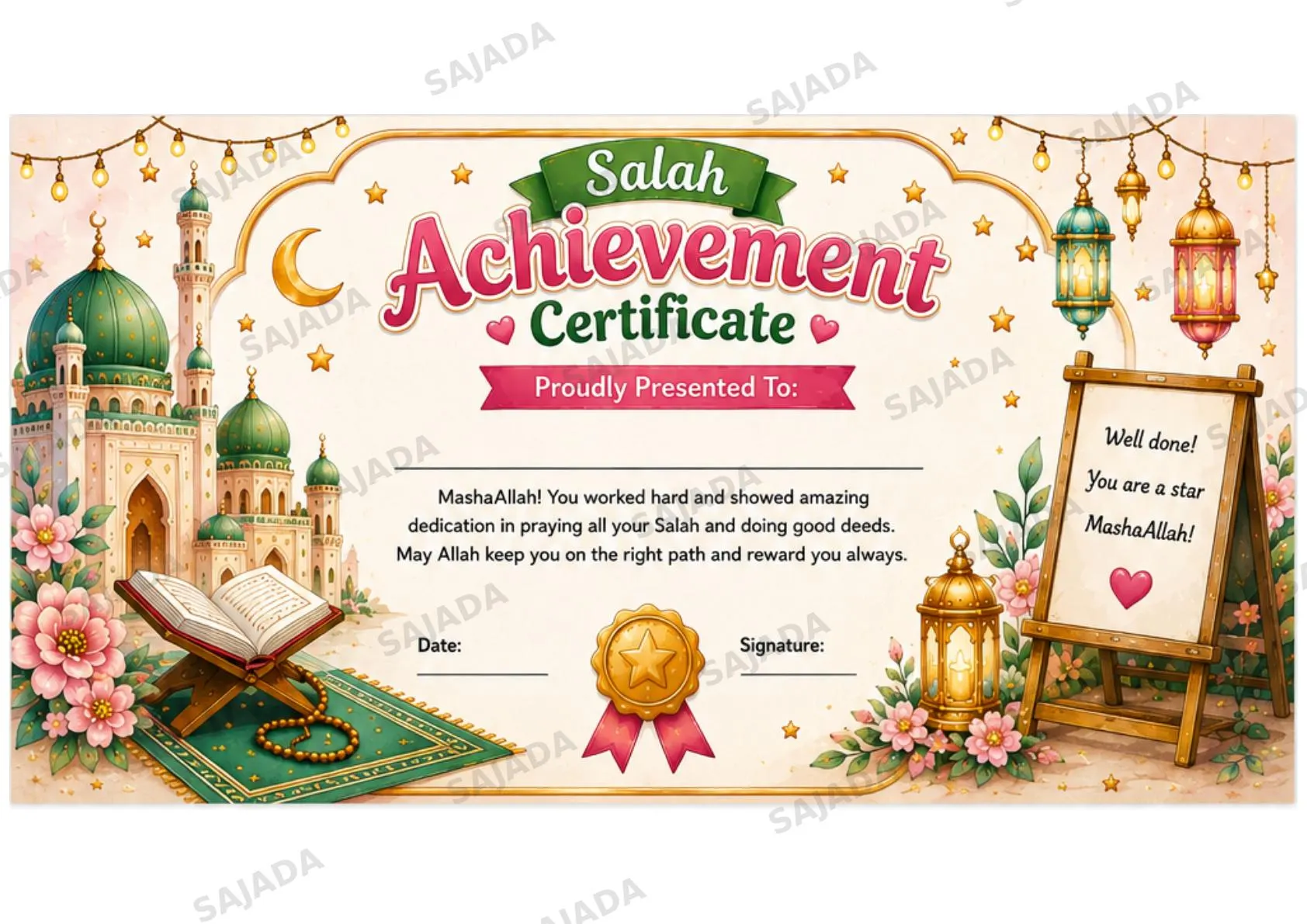 Kids Salah Reward Chart | 30-Day Salah Tracker, Good Deeds and Achievement Certificate | Islamic School & Madrassah Printable - image 5