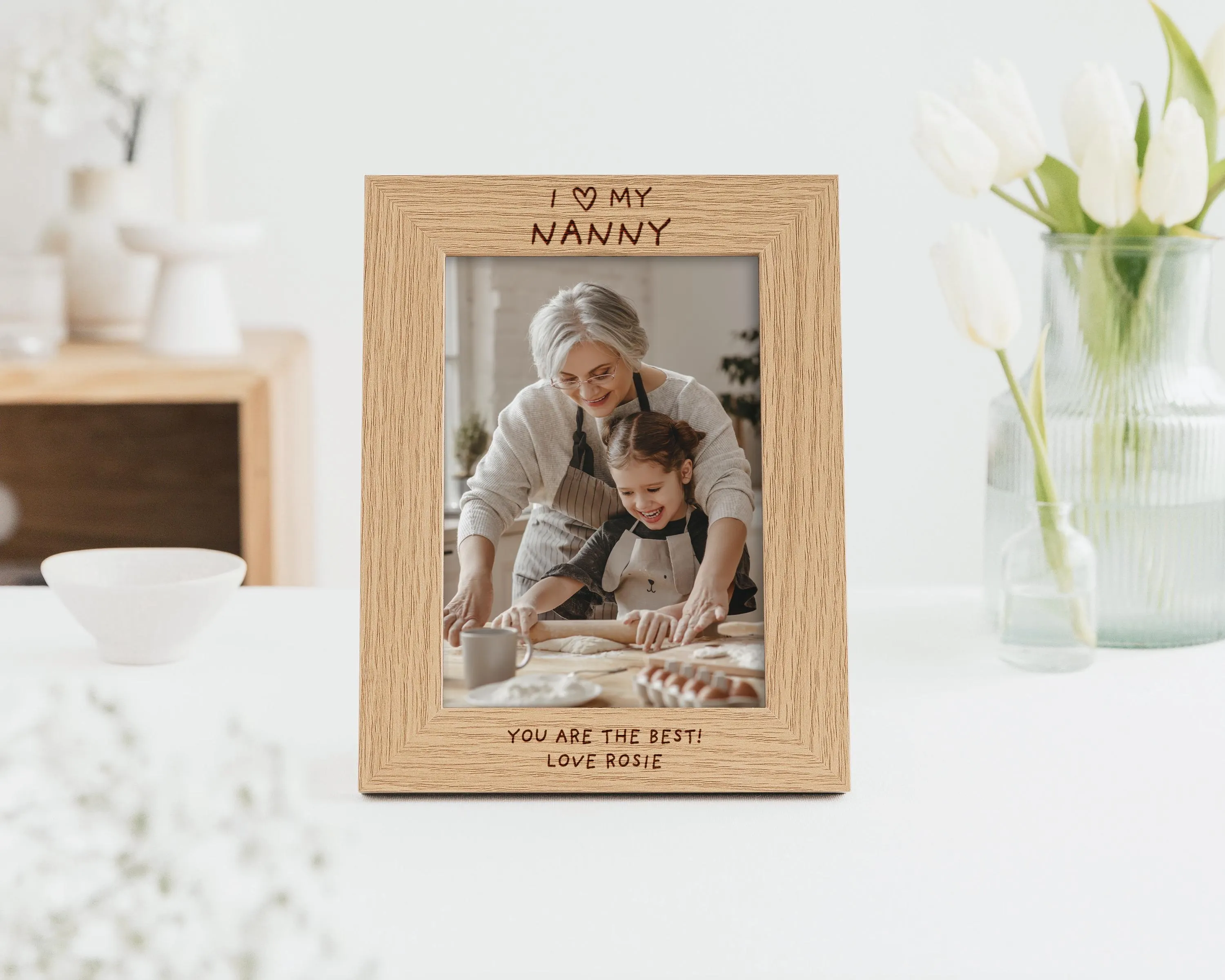 I Love My Nana Christmas Gift | Photo Frame Christmas Gift for Nanny Nan Nana | Engraved Custom Frame For 7x5 or 6x4 Picture