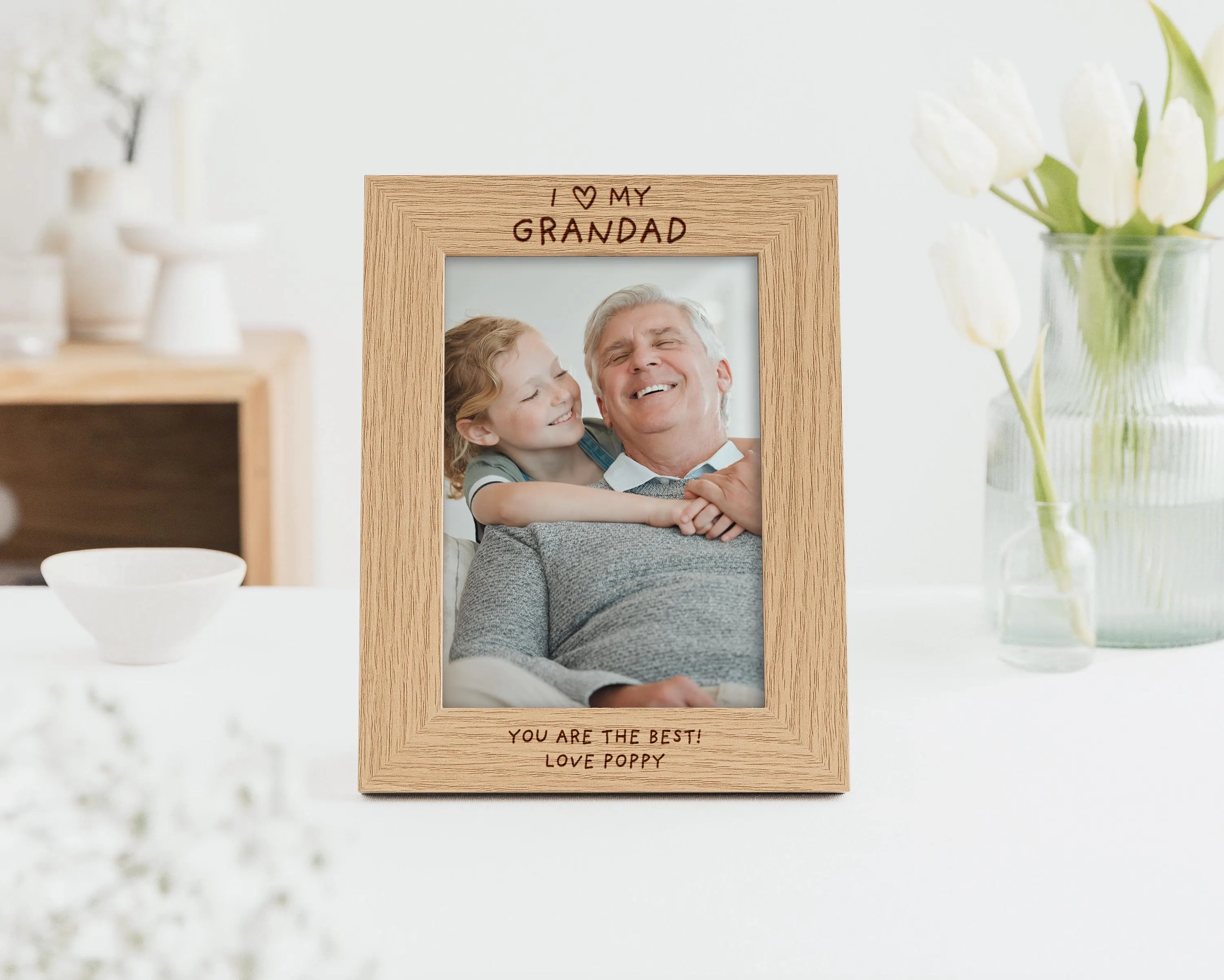 I Love My Grandma Christmas Gift | Photo Frame Christmas Gift for Granny Gran Grandma | Engraved Custom Frame For 7x5 or 6x4 Picture - image 4