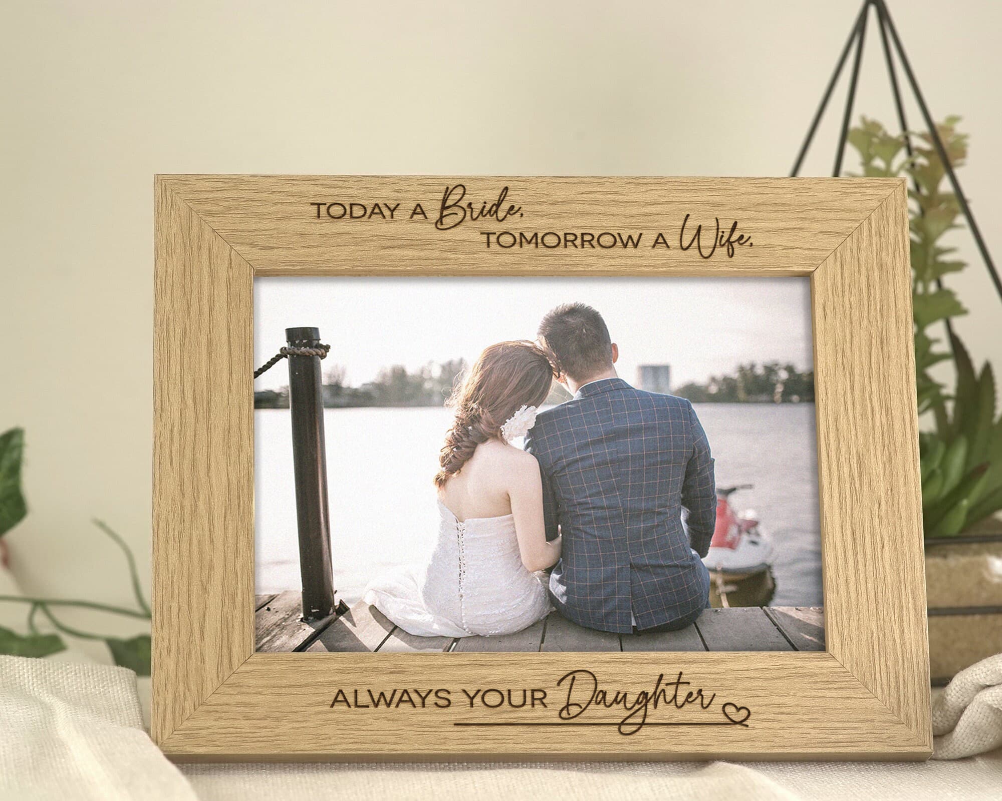 Wedding Favour Gift | Father of the Bride/Groom | Wooden Engraved Wedding Day Frame - image 5