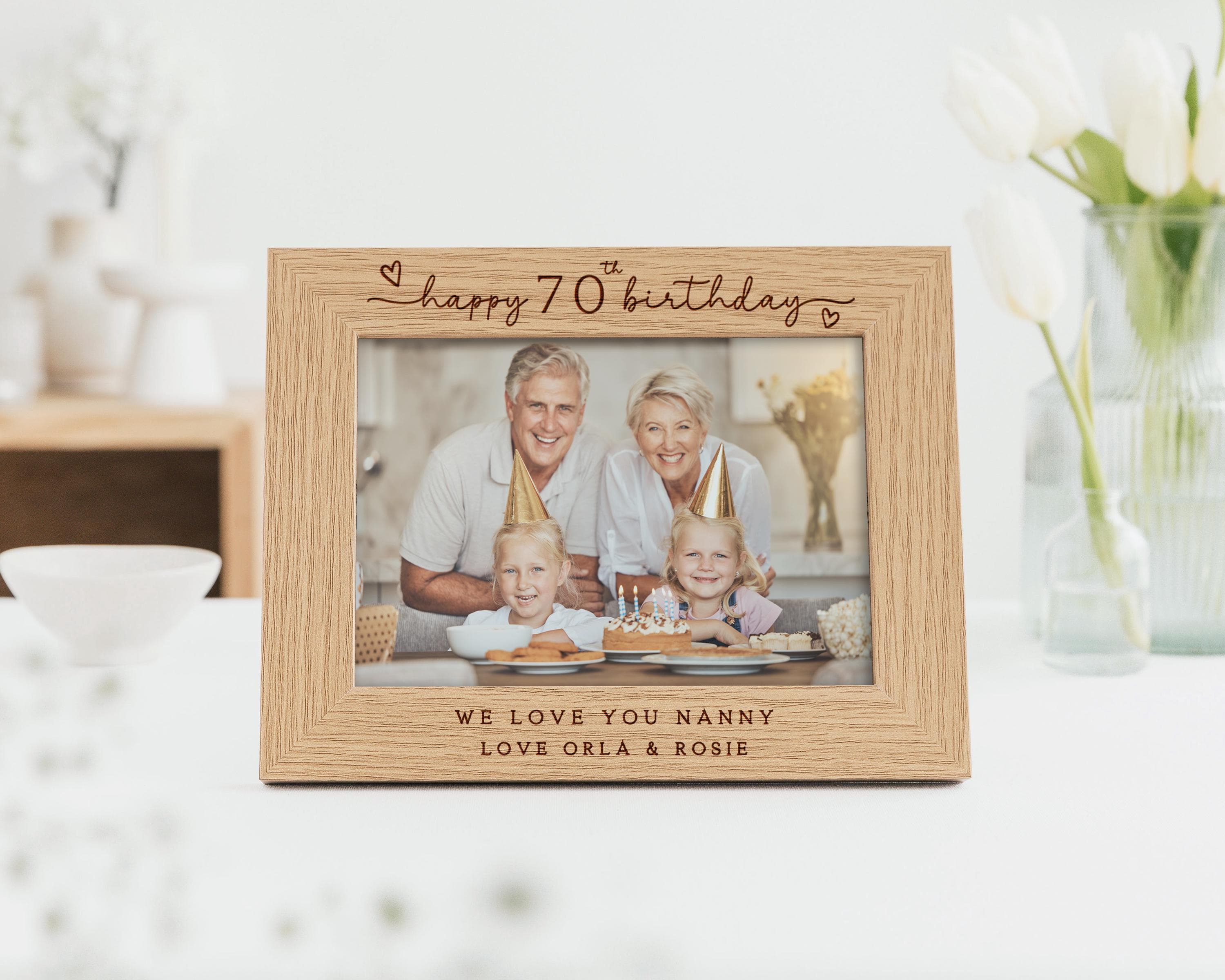 80th Birthday Gift | Personalised Eightieth Birthday Gift Engraved Photo Frame - image 2