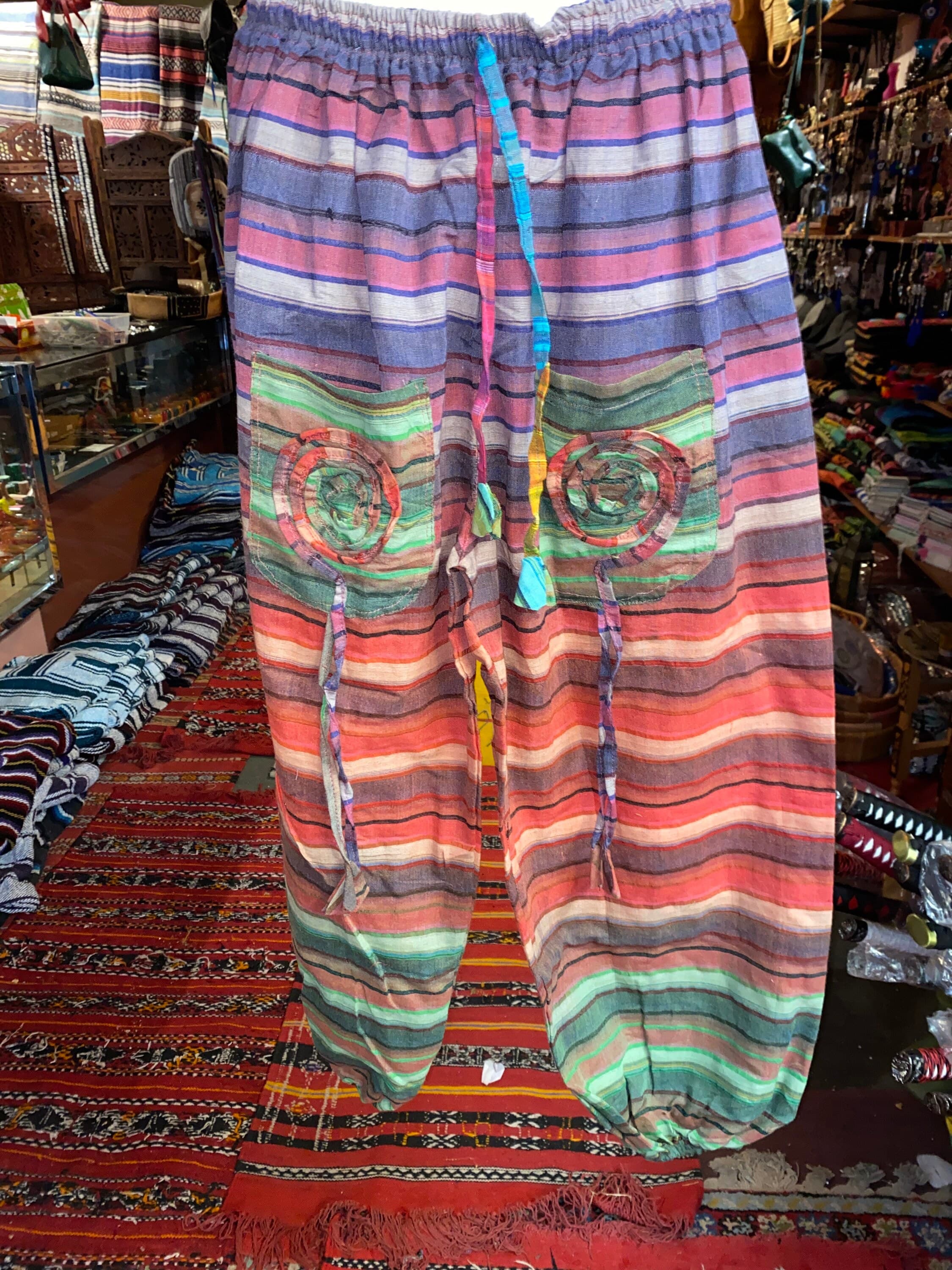 Patchwork Harem Pants: Multicolor Cotton Boho Hippie Trousers - image 5