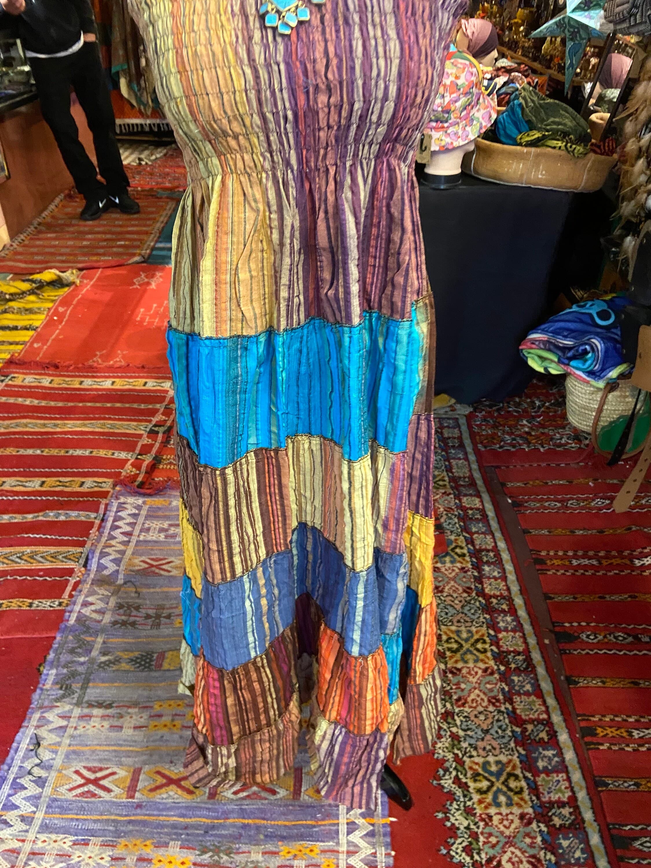Boho Patchwork Sundress: One-of-a-Kind Hippie Summer Dress - image 5