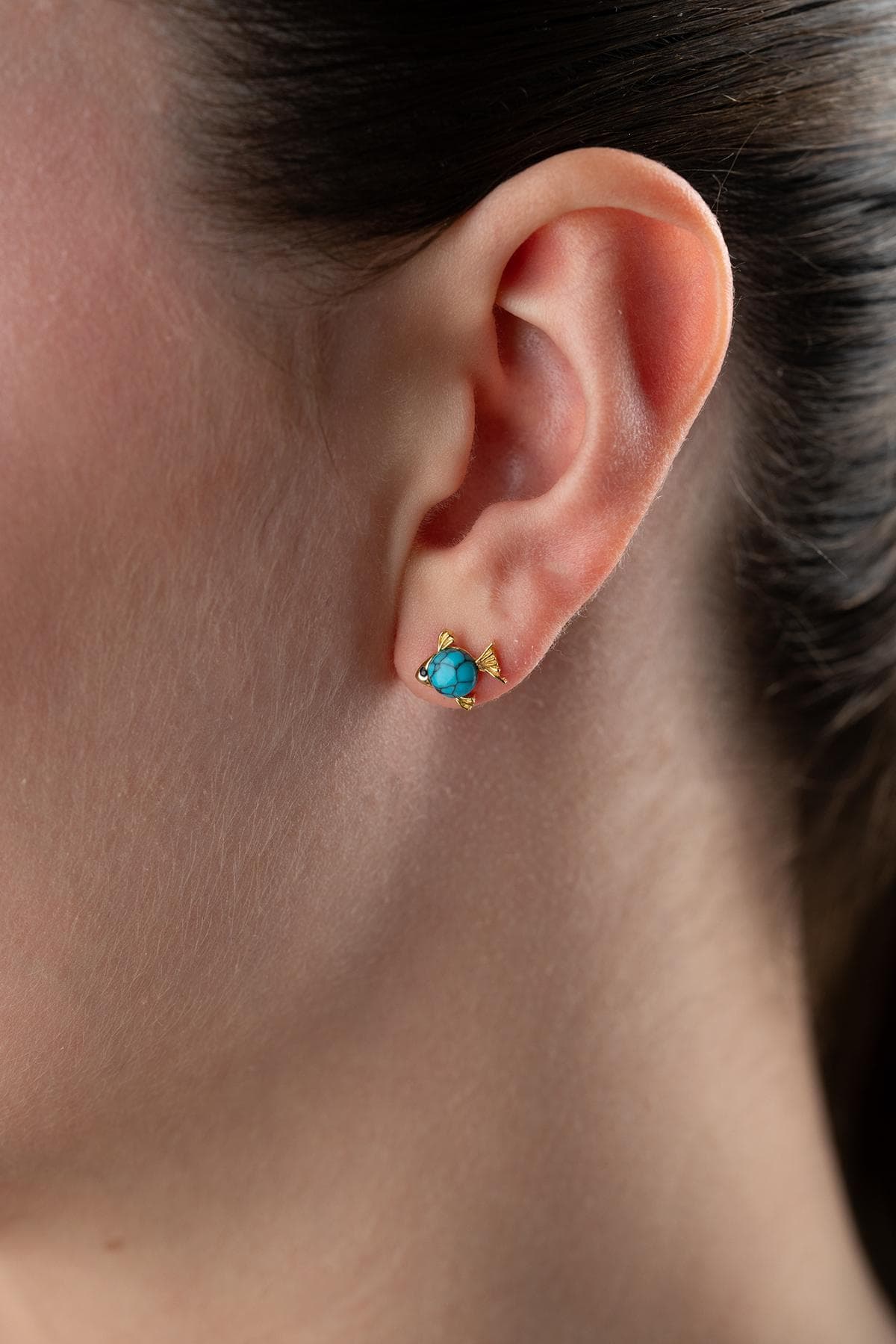 Blue Fish Earrings 925 Sterling Silver 14K Gold Plated Ocean Jewelry Anniversary Gift Girlfriend - image 5