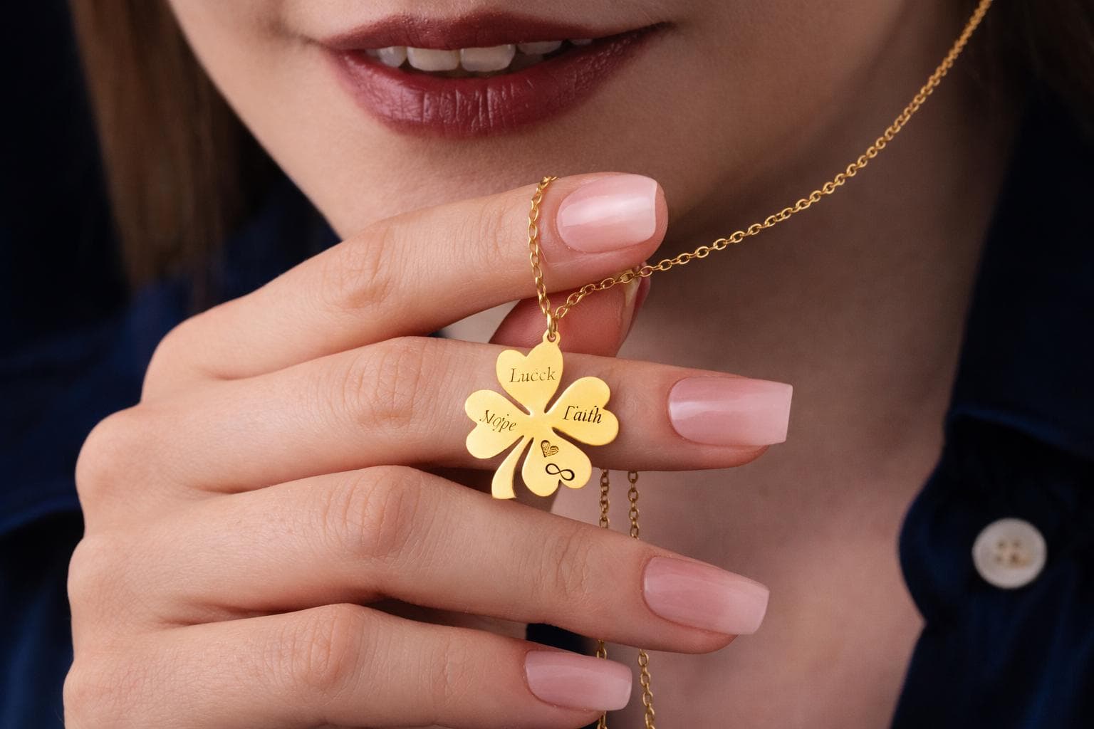Personalized Clover Necklace Four Leaf Lucky Charm Name Necklace Family Gift Custom Jewelry - image 5