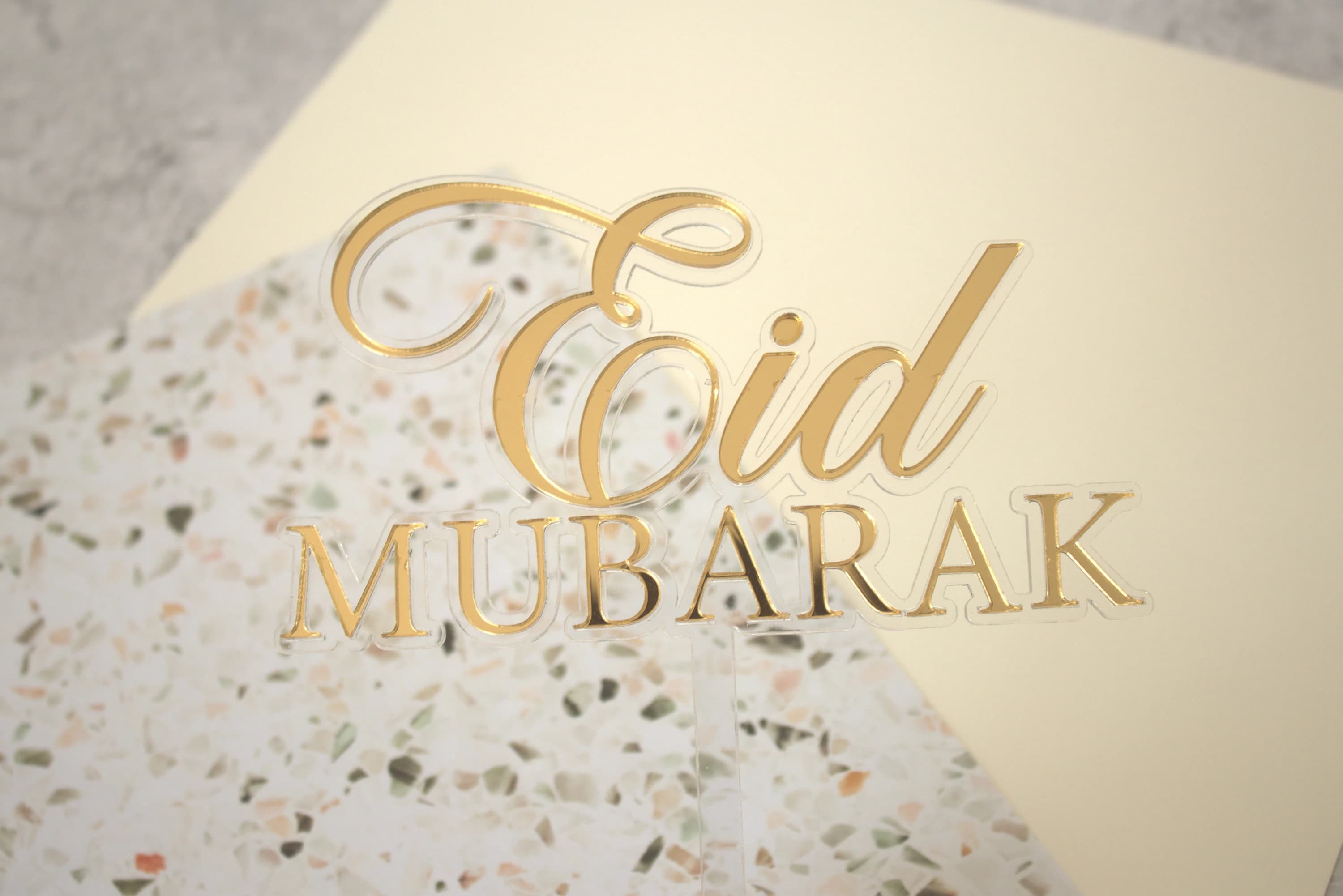 double layer acrylic eid mubarak cake topper