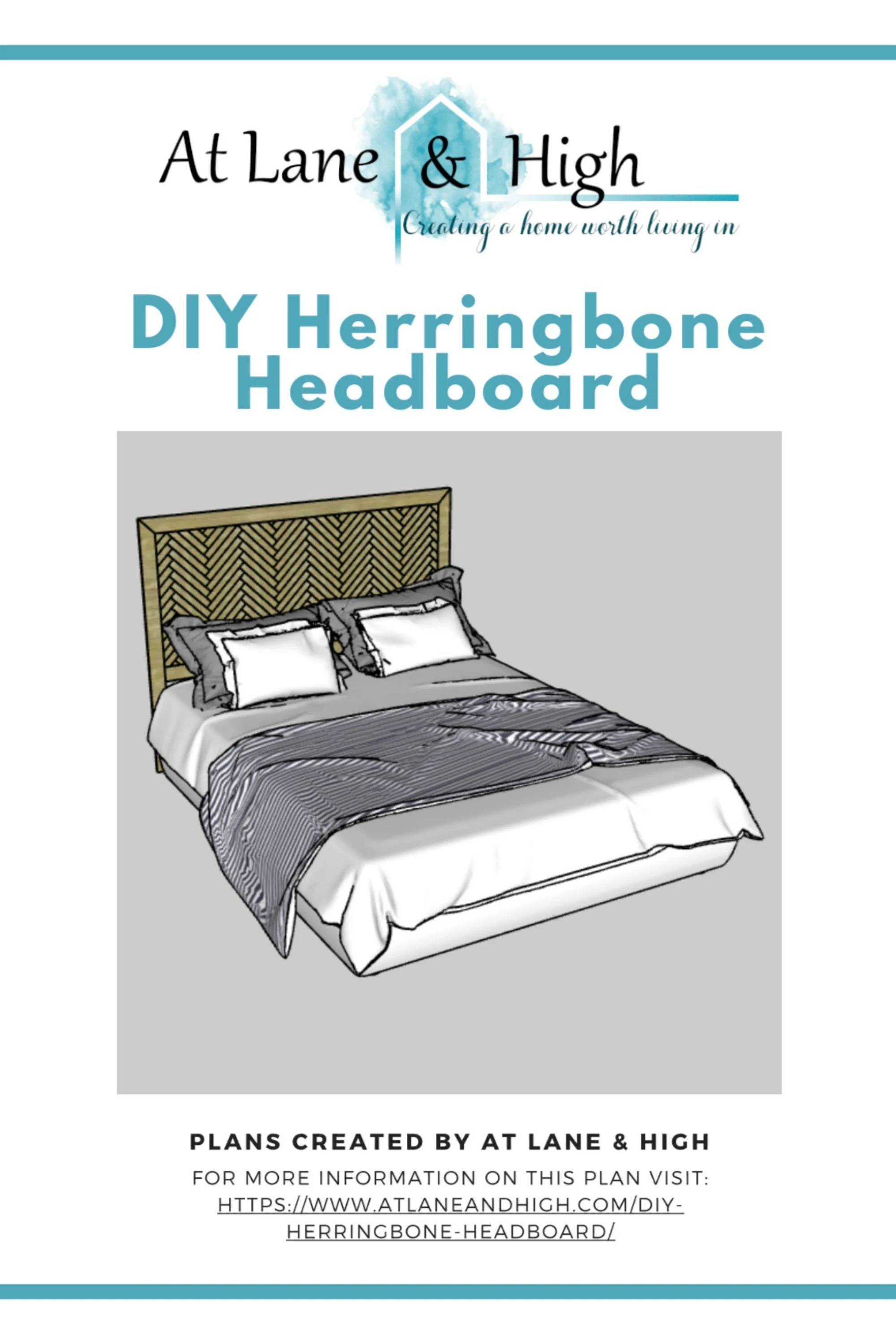 Headboard Build Plans, Herringbone Headboard Build Plans, DIY Headboard plans, DIY Herringbone Headboard build plans - image 3