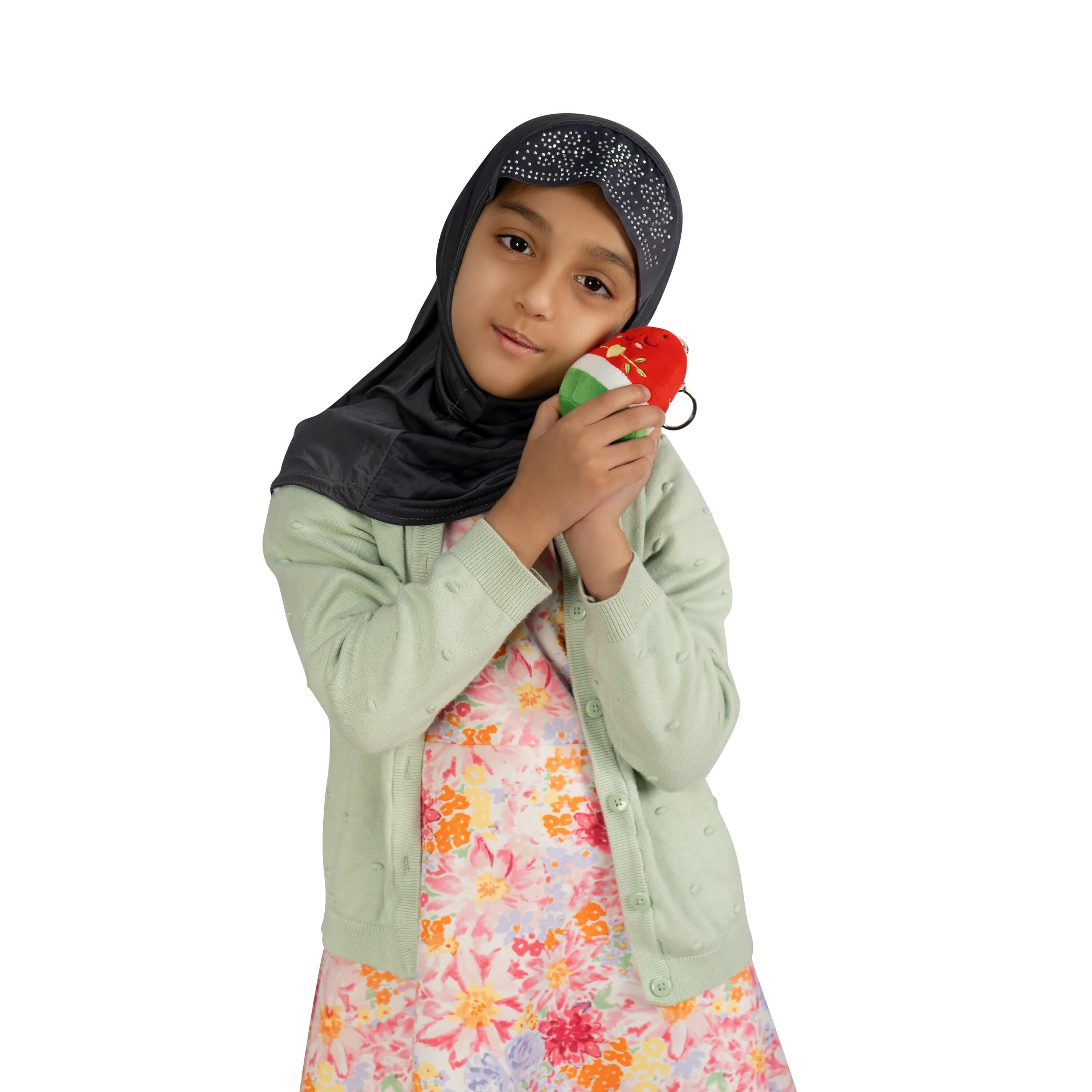 Watermelon Keyring - 8cm Soft Adorable Fruit Plush Muslim Doll, Ramadan & Eid Gift - image 4
