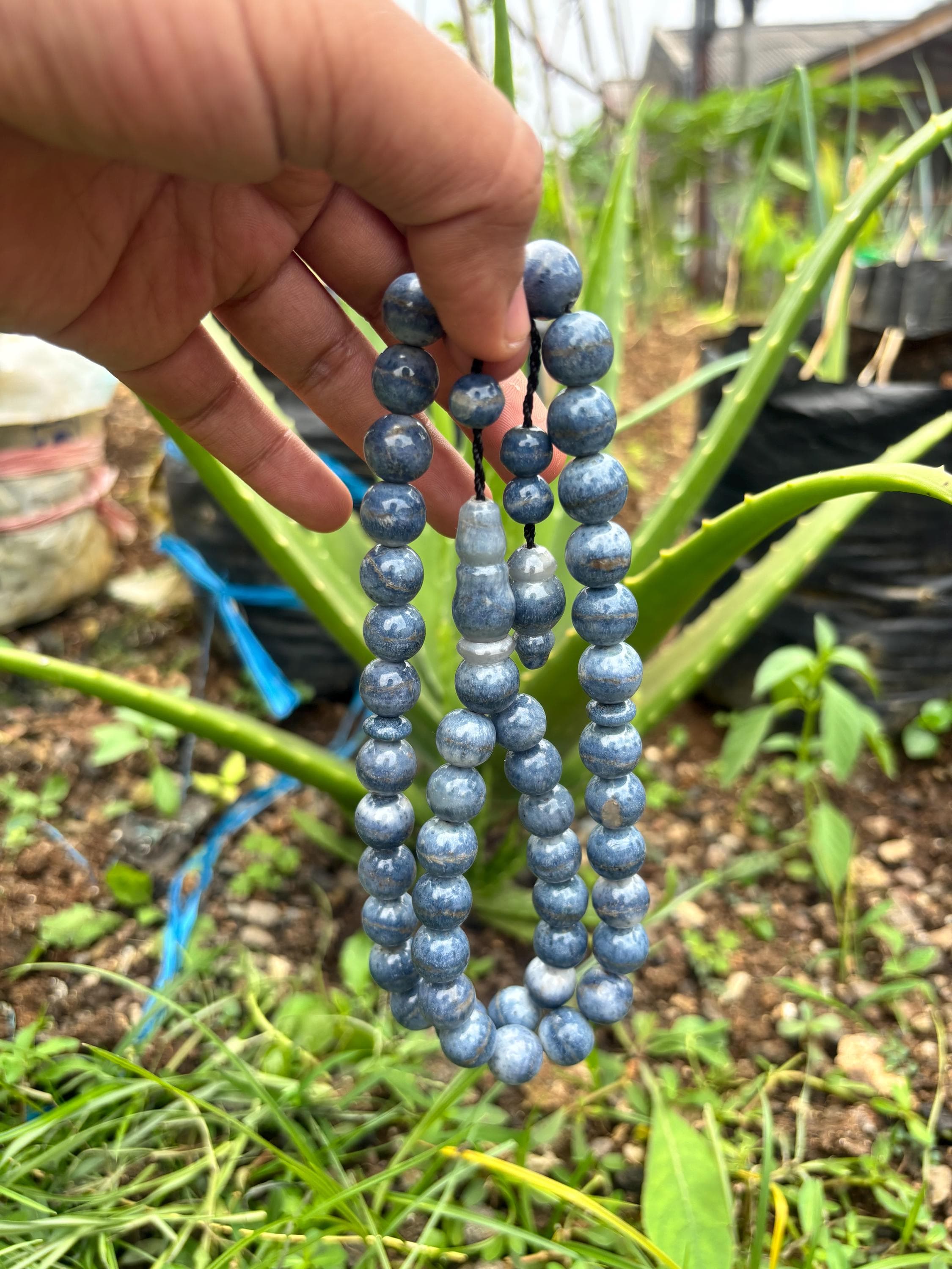 Blue Coral Tasbih: Handmade Islamic Prayer Beads, Zikr Gift - image 3