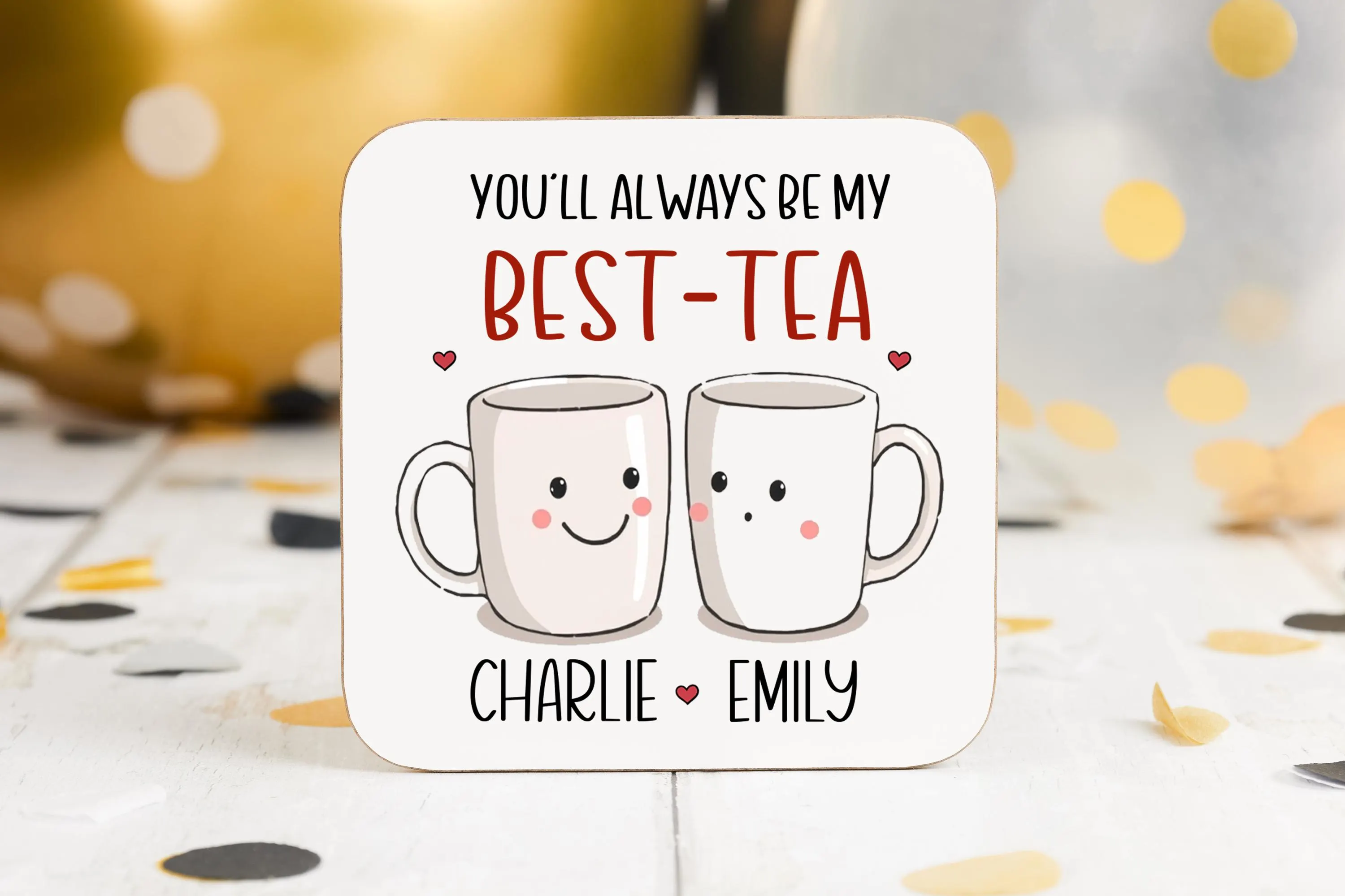 Personalised Best-Tea Mug • Custom Best-Tea • Cute Tea Mug Gift with Names • Friendship Coffee Cup • Hubby & Wifey Mug - image 4