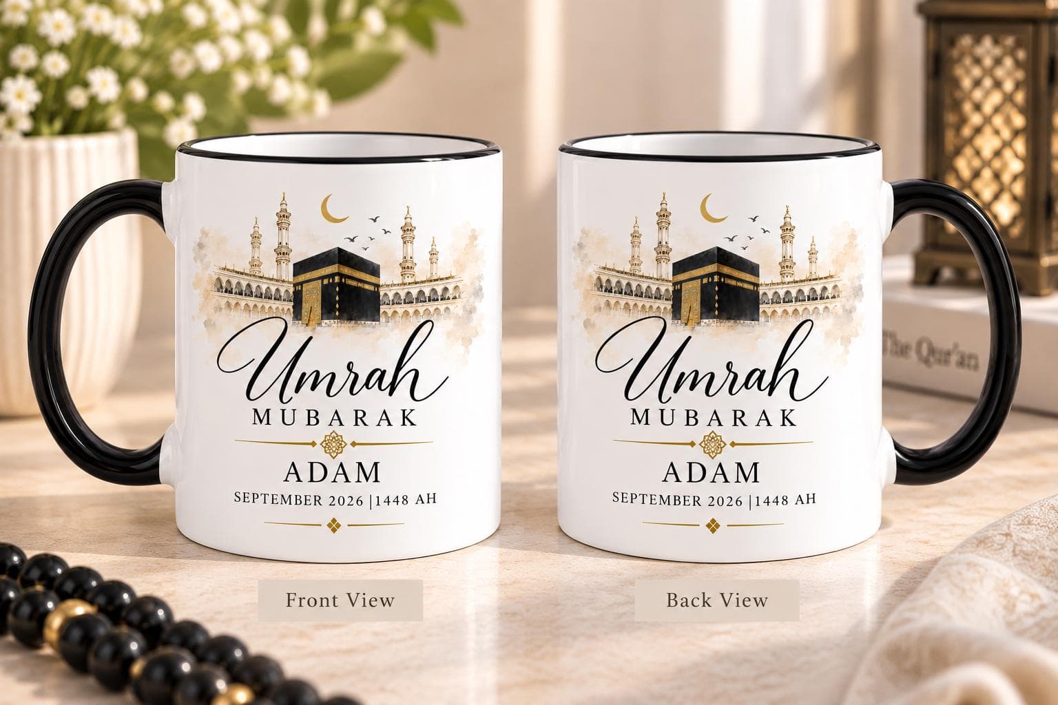 Personalised Umrah Mug | Umrah Mubarak Gift | Muslim Umrah Gift | Custom Name Mug | Umrah Journey Gift | Islamic Gift | Hajj Gift - image 3