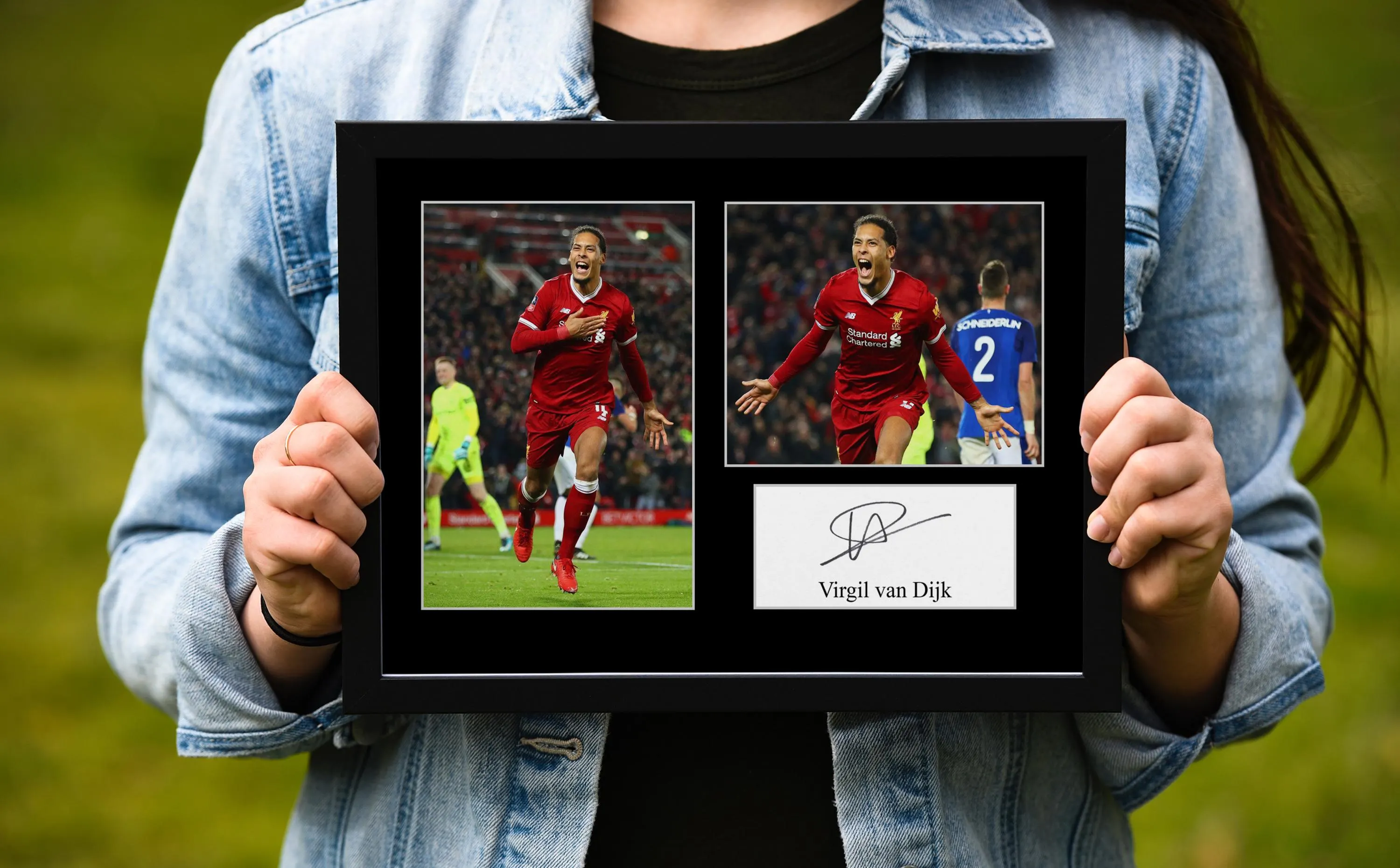 Virgil van Dijk Signed Print Mount Framed Printed Autograph Liverpool LFC Poster A4 Gift