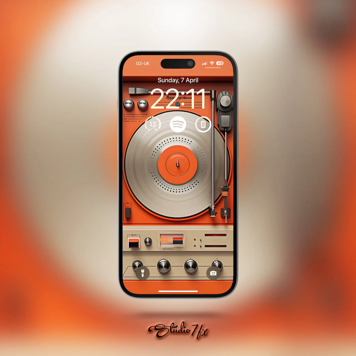iPhone Wallpaper | Retro Vinyl Player | Mobile Phone Wallpaper | iOS LockScreen Wallpaper | Cellphone Wallpaper | Digital Art | 0263 - image 3