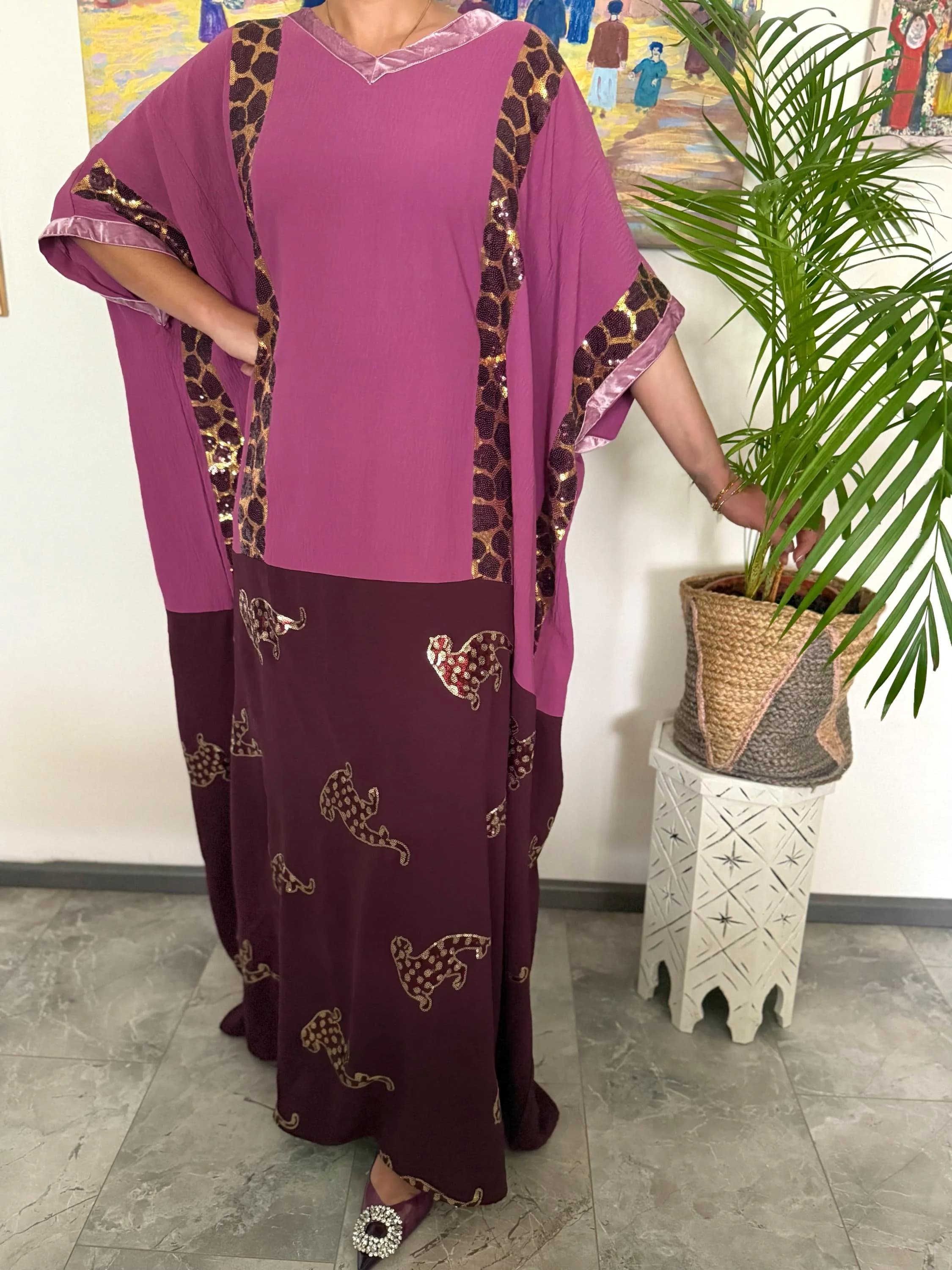 Sequin Glitter Djellaba Dishdasha Long Dress Abaya Kaftan Gown Maxi Kimono Embroidered Modest Fashion Robe Arabic Boho Tunic Elegant Wear - image 5