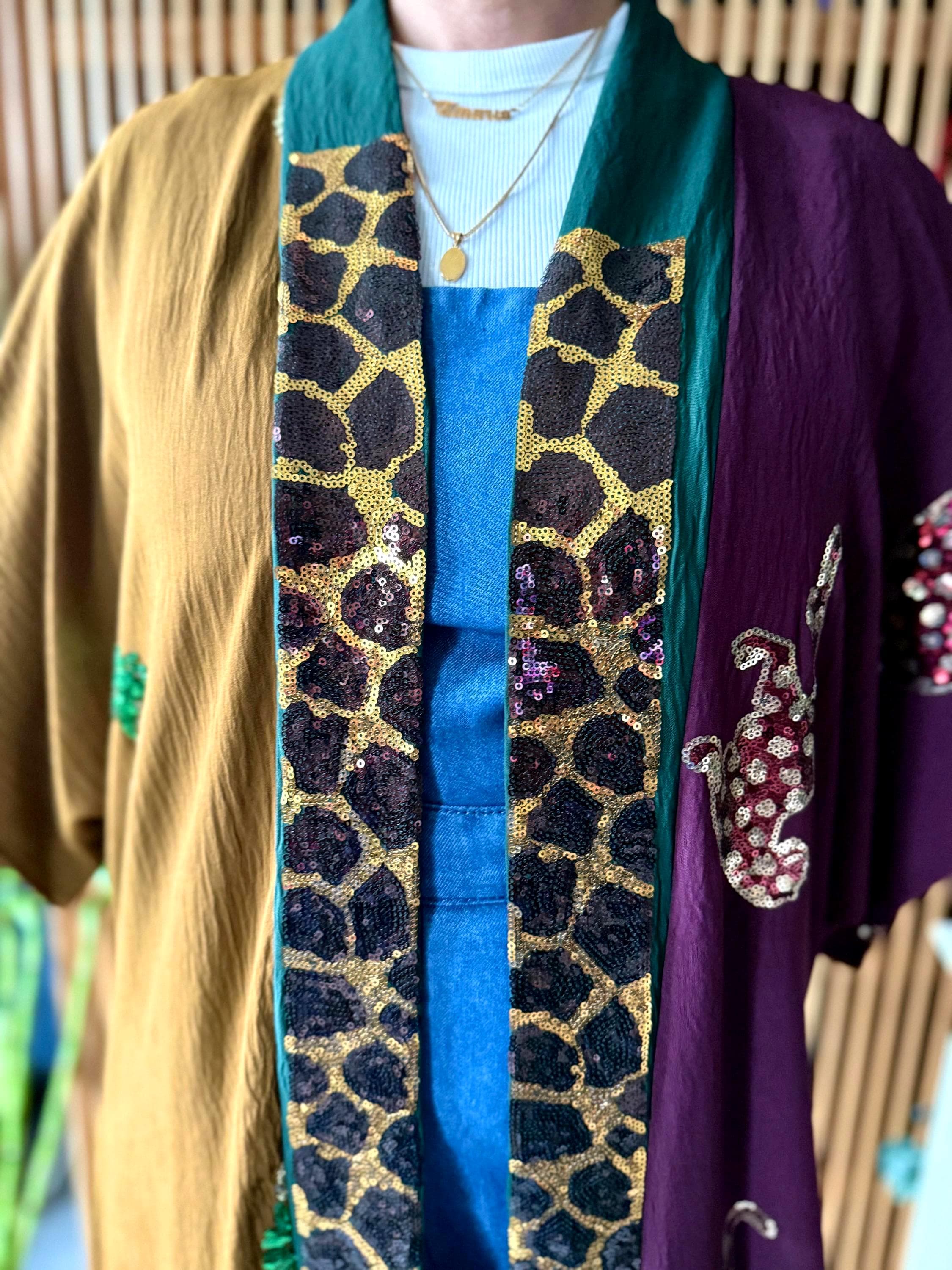 Sequins Patchwork Abaya Kimono Kaftan Robe Poncho Mantel Jacket Tunic Thobe Gown Coat Long Evening Iraq Dubai Islam Modest Dress Embroidery - image 3