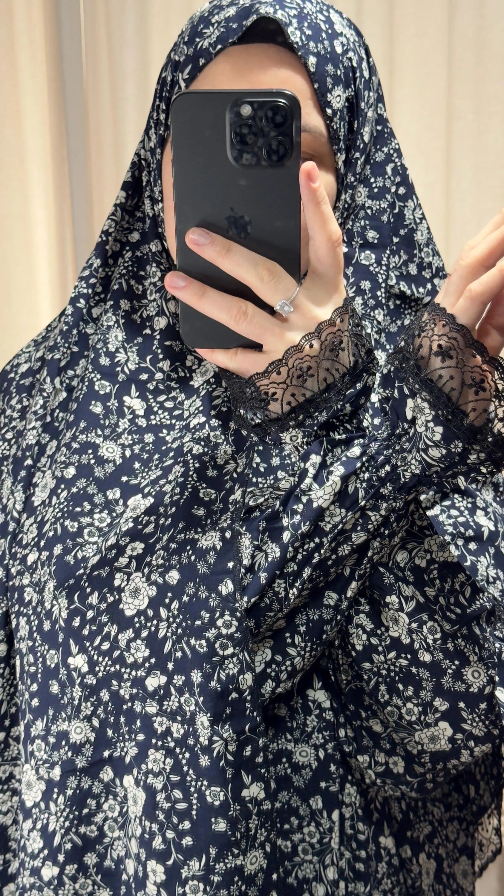 Navy Prayer Dress, Islamic Dress, Two Piece Prayer Garment, Eid Ramadan Gift, Abaya, Jilbab, Maxi Dress, Prayer Hijab, Salah dress, Abaya - image 2