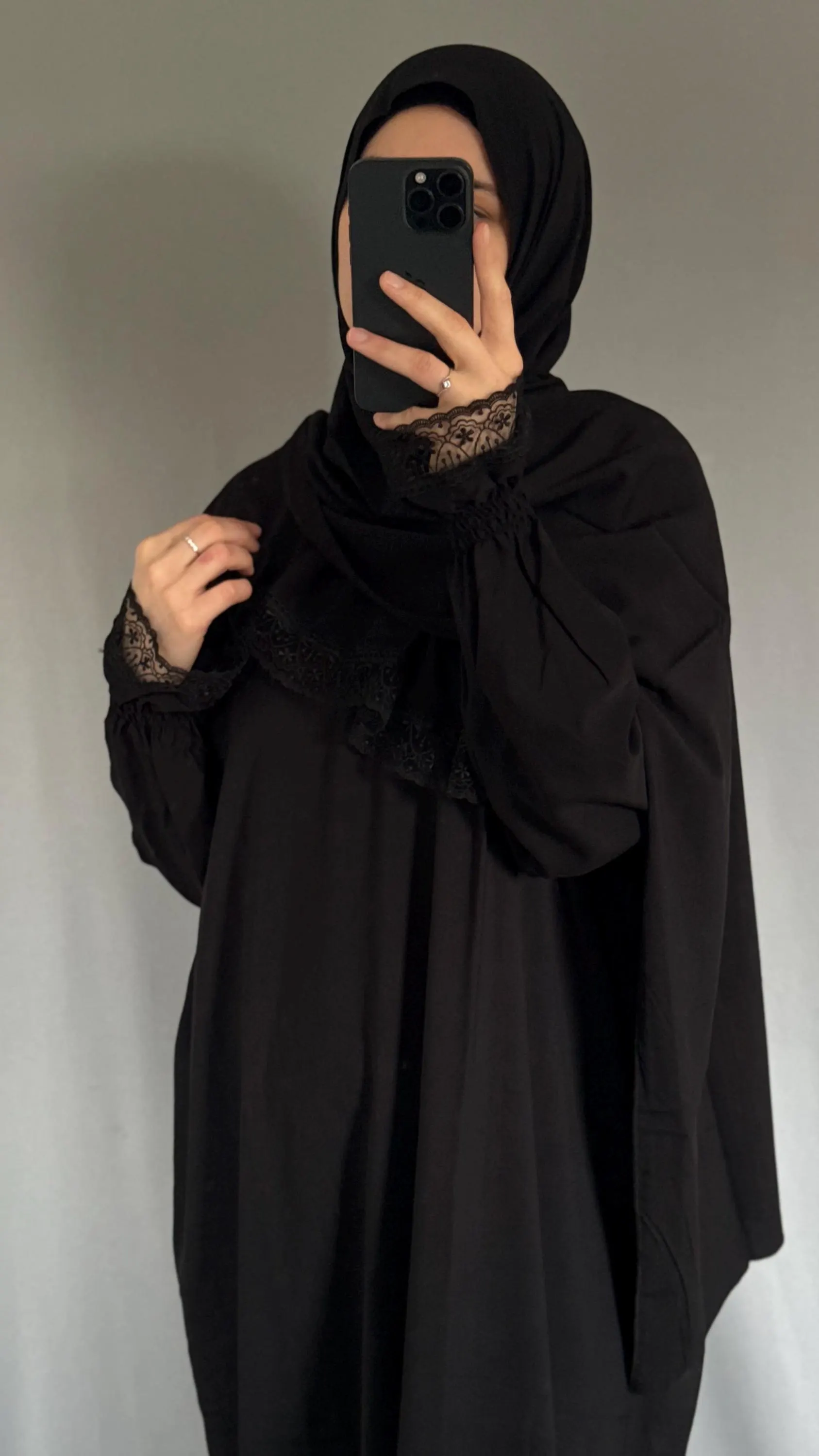 Black Prayer Dress, Islamic Dress, Two Piece Prayer Garment, Eid Ramadan Gift, Abaya, Jilbab, Maxi Dress, Prayer Hijab, Salah dress, Abaya - image 2