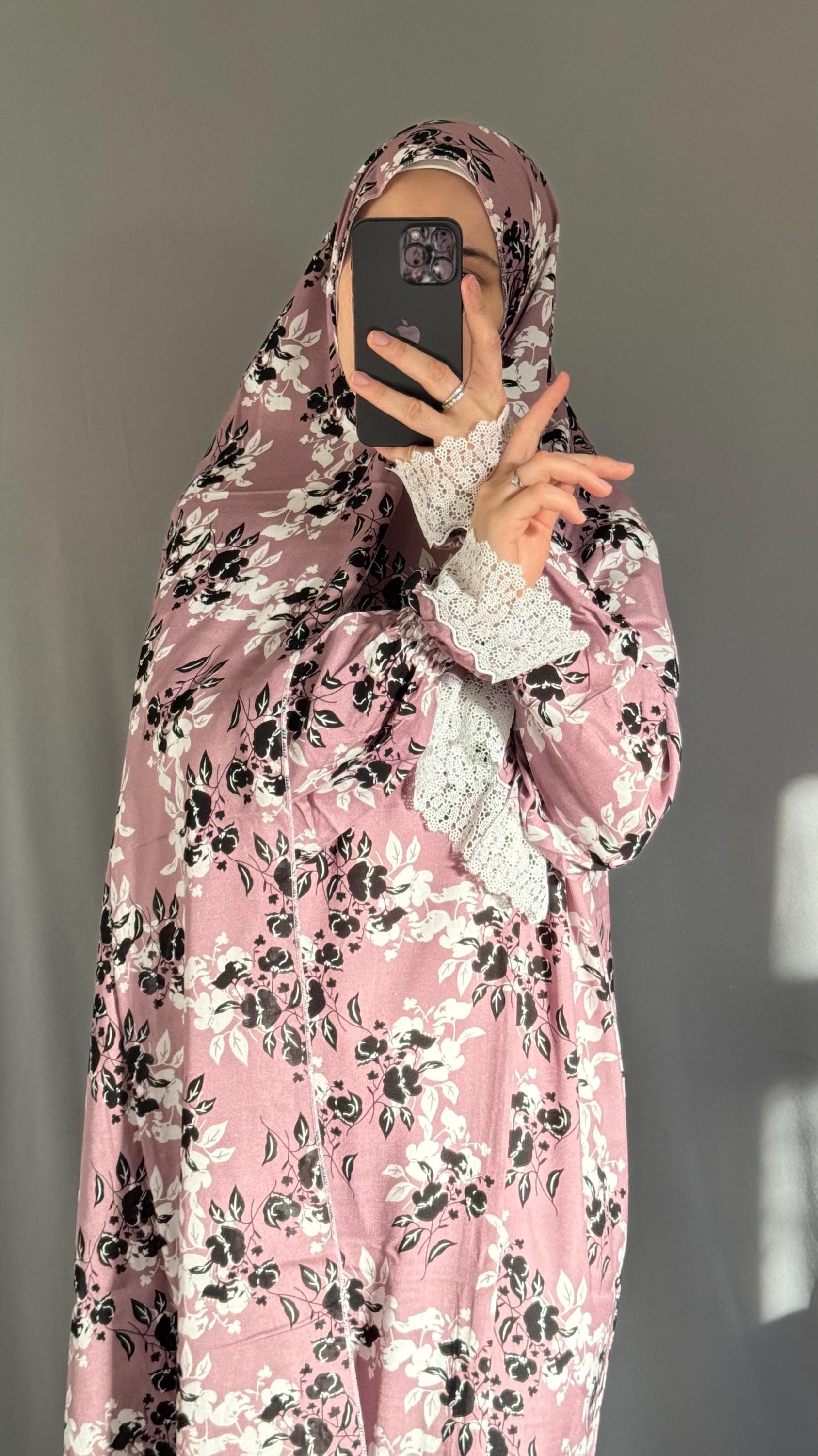 Purple Prayer Dress, Islamic Dress, Two Piece Prayer Garment, Eid Ramadan Gift, Abaya, Jilbab, Maxi Dress, Prayer Hijab, Salah dress, Abaya - image 5