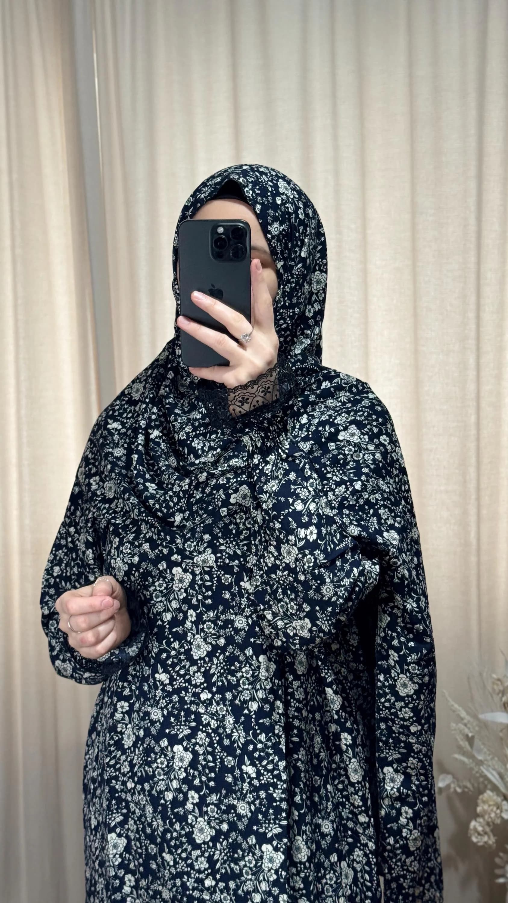 Navy Prayer Dress, Islamic Dress, Two Piece Prayer Garment, Eid Ramadan Gift, Abaya, Jilbab, Maxi Dress, Prayer Hijab, Salah dress, Abaya - image 5