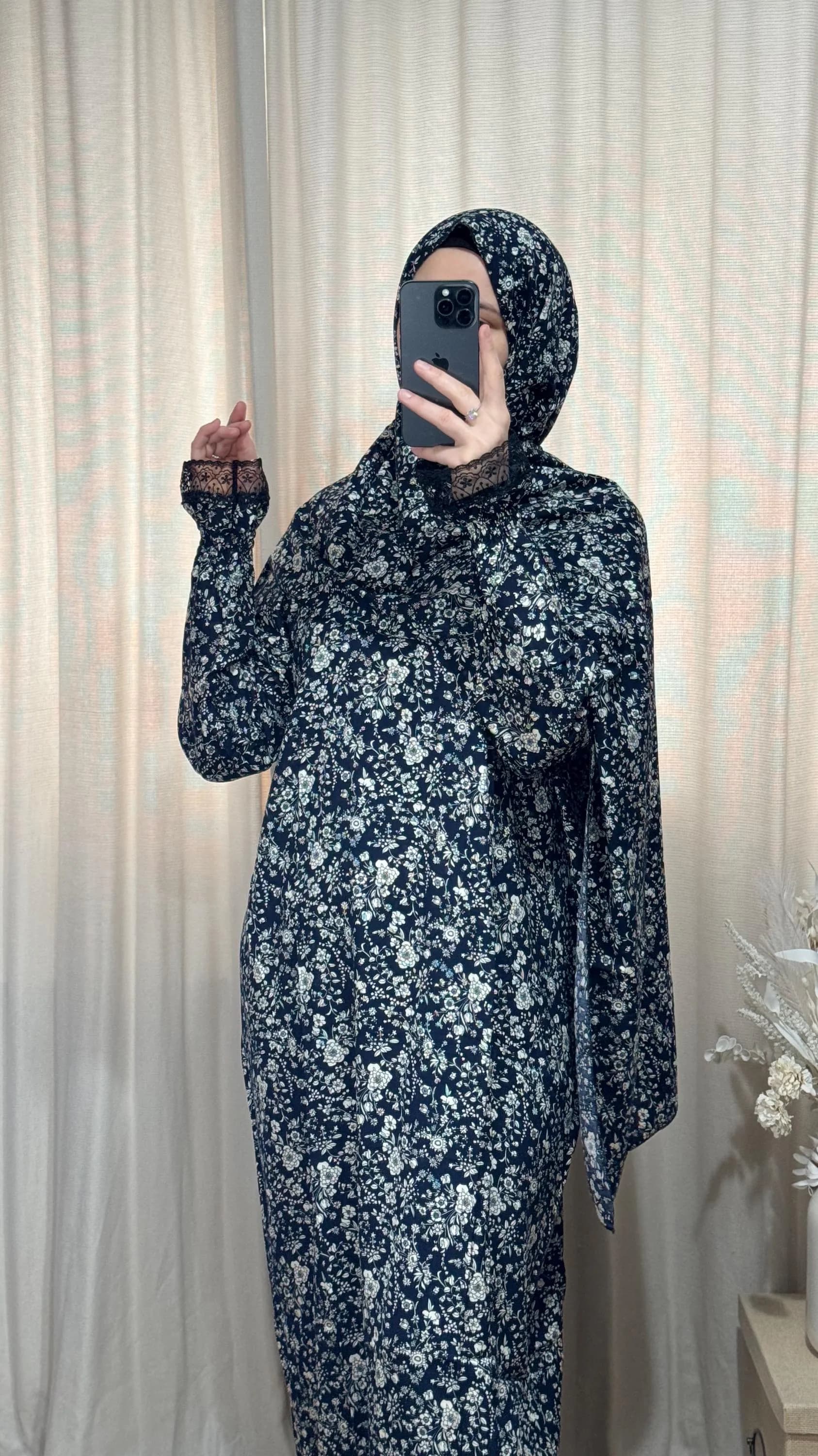 Navy Prayer Dress, Islamic Dress, Two Piece Prayer Garment, Eid Ramadan Gift, Abaya, Jilbab, Maxi Dress, Prayer Hijab, Salah dress, Abaya