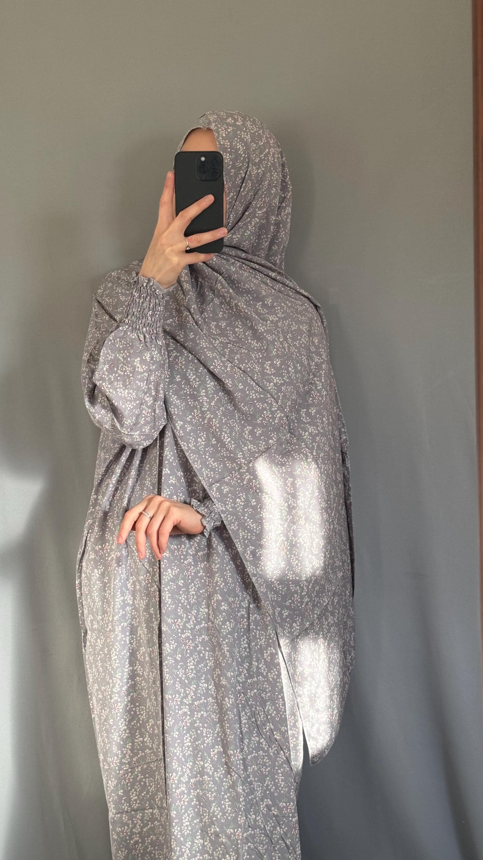 Grey Oversize Prayer Dress, Jilbab, Maxi Dress, Muslim Women Prayer Garment, Long Dress, Khimar, Islamic Dress, Salah dress, Prayer Set - image 4