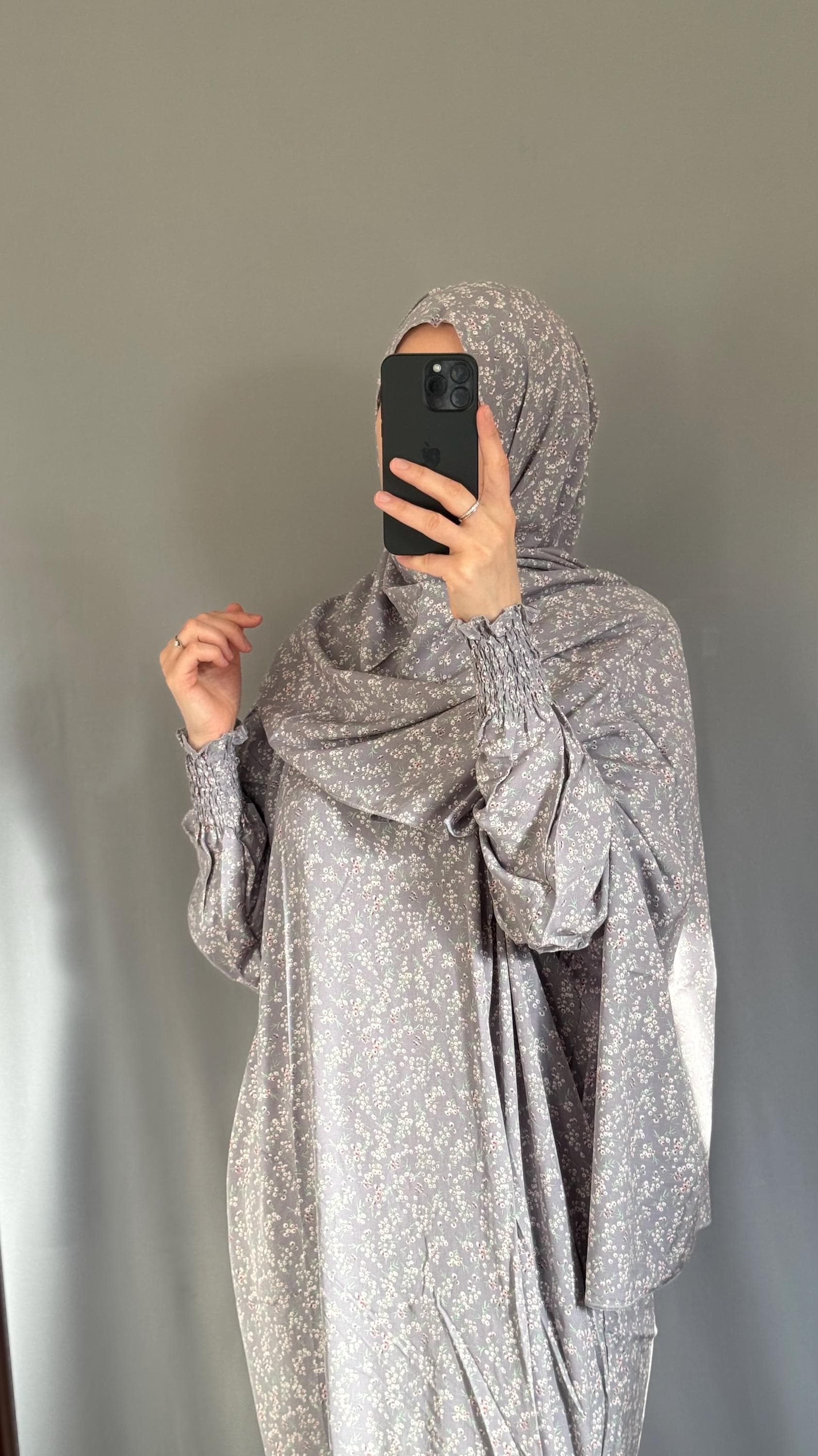Grey Oversize Prayer Dress, Jilbab, Maxi Dress, Muslim Women Prayer Garment, Long Dress, Khimar, Islamic Dress, Salah dress, Prayer Set - image 2