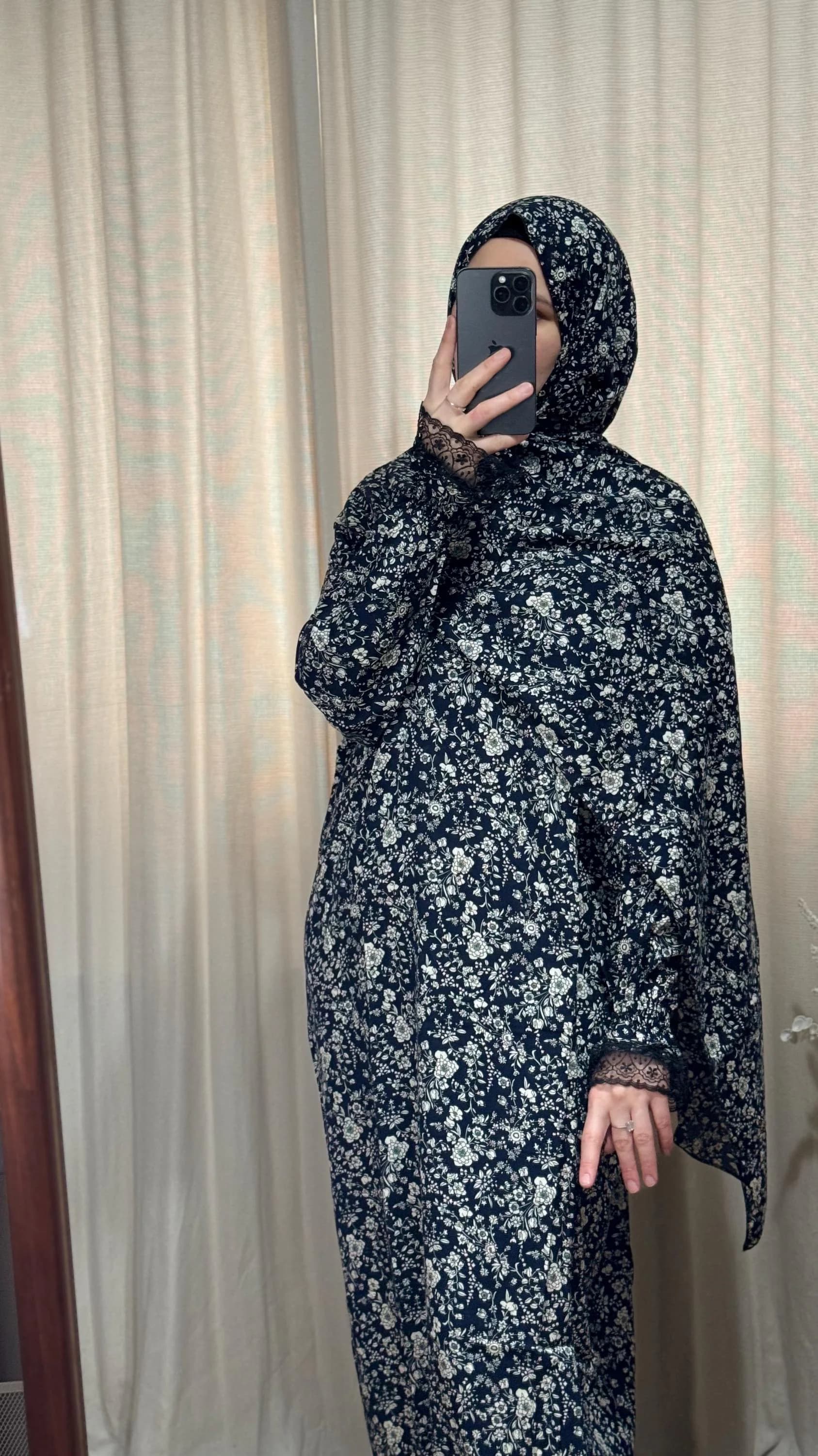 Navy Prayer Dress, Islamic Dress, Two Piece Prayer Garment, Eid Ramadan Gift, Abaya, Jilbab, Maxi Dress, Prayer Hijab, Salah dress, Abaya - image 4