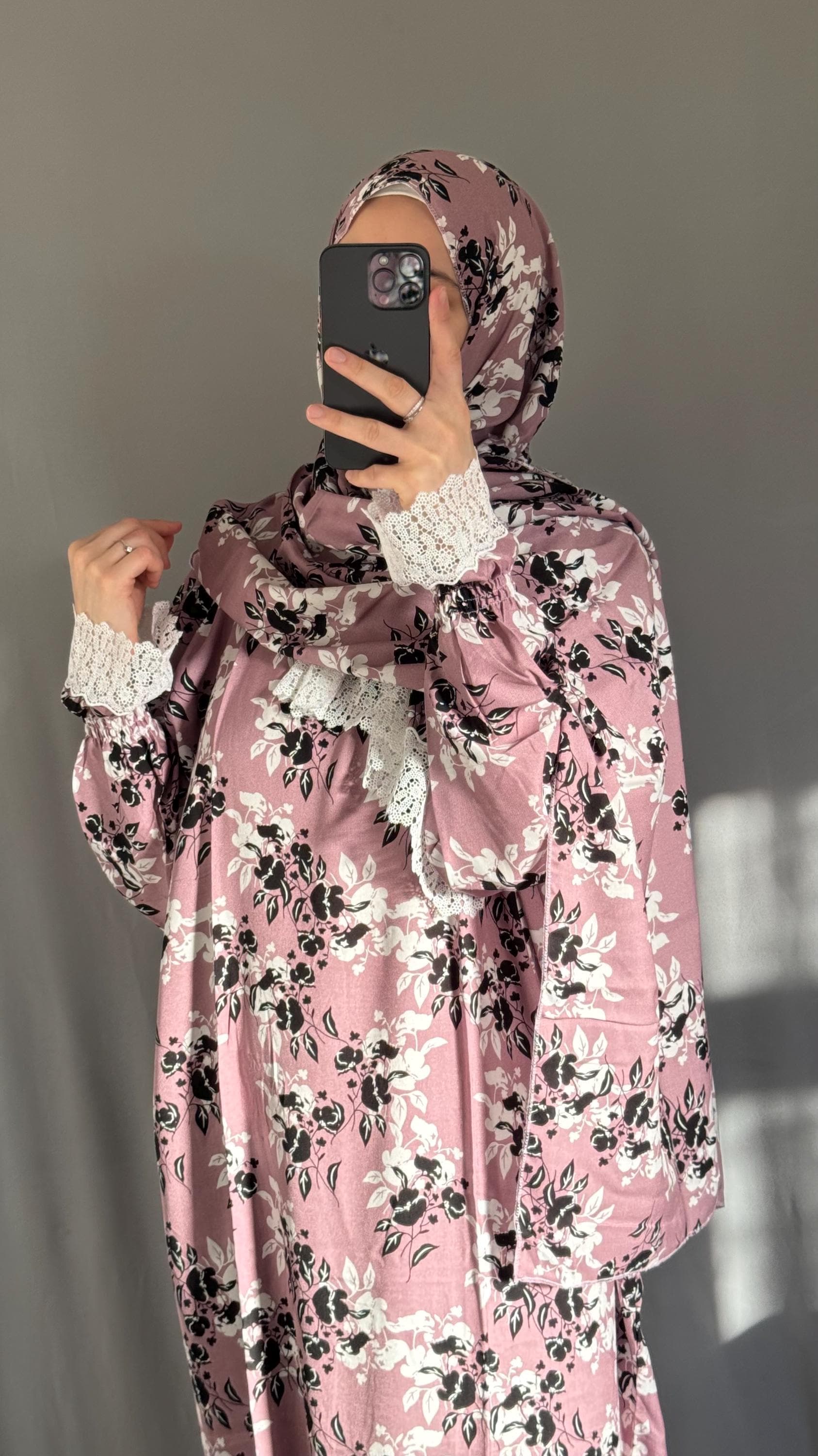 Purple Prayer Dress, Islamic Dress, Two Piece Prayer Garment, Eid Ramadan Gift, Abaya, Jilbab, Maxi Dress, Prayer Hijab, Salah dress, Abaya - image 4