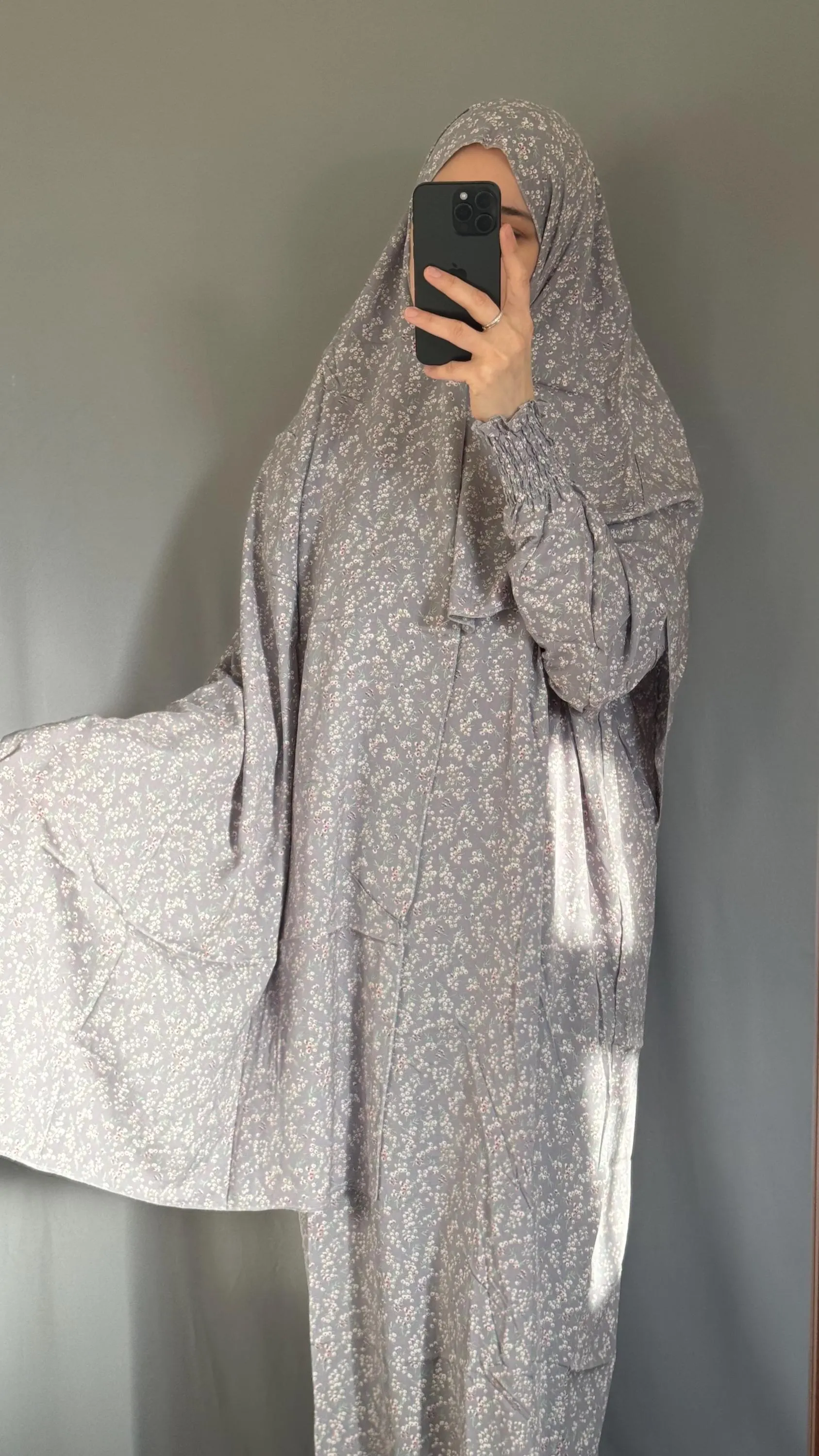 Grey Oversize Prayer Dress, Jilbab, Maxi Dress, Muslim Women Prayer Garment, Long Dress, Khimar, Islamic Dress, Salah dress, Prayer Set - image 5