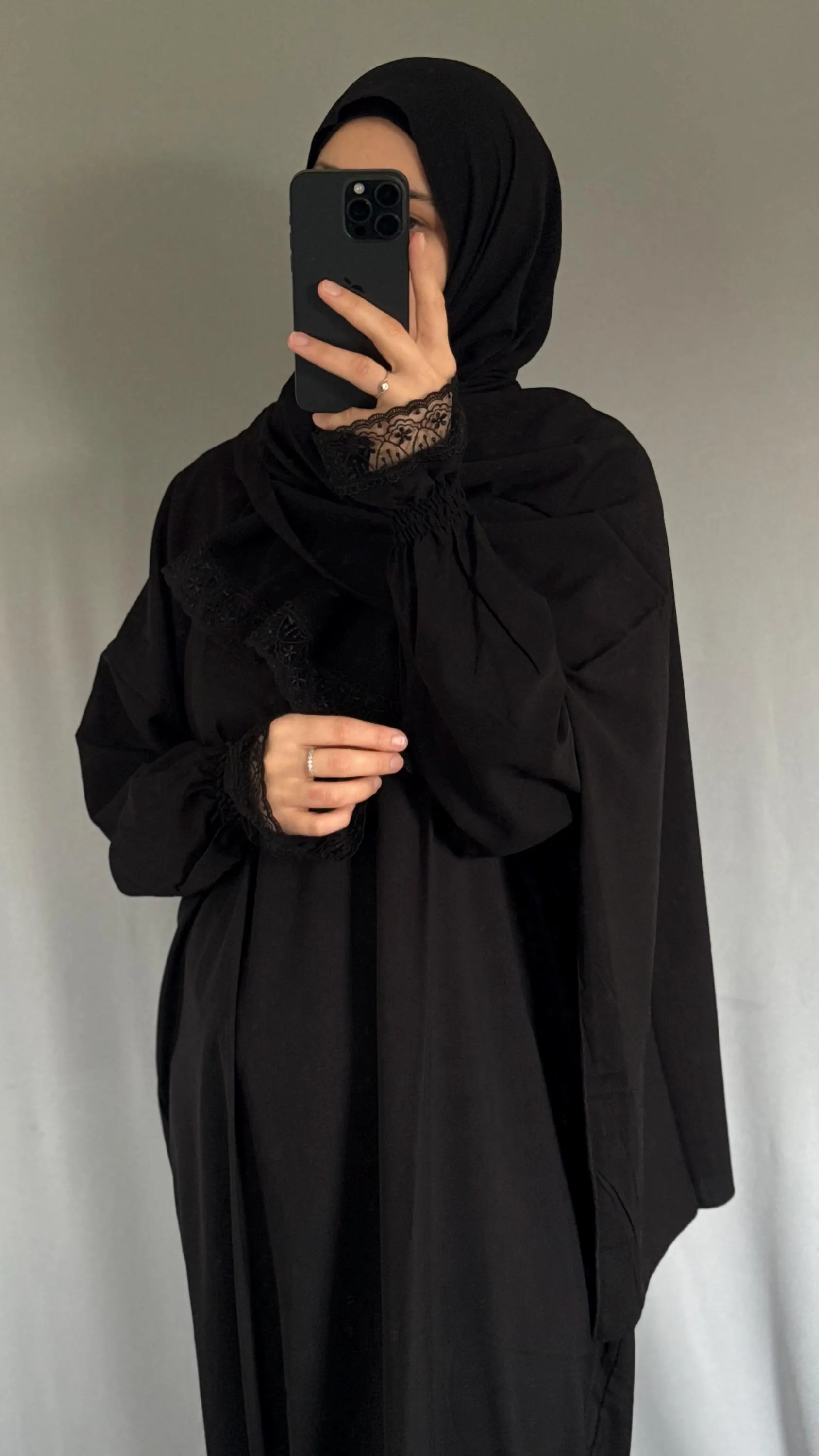 Black Prayer Dress, Islamic Dress, Two Piece Prayer Garment, Eid Ramadan Gift, Abaya, Jilbab, Maxi Dress, Prayer Hijab, Salah dress, Abaya - image 3