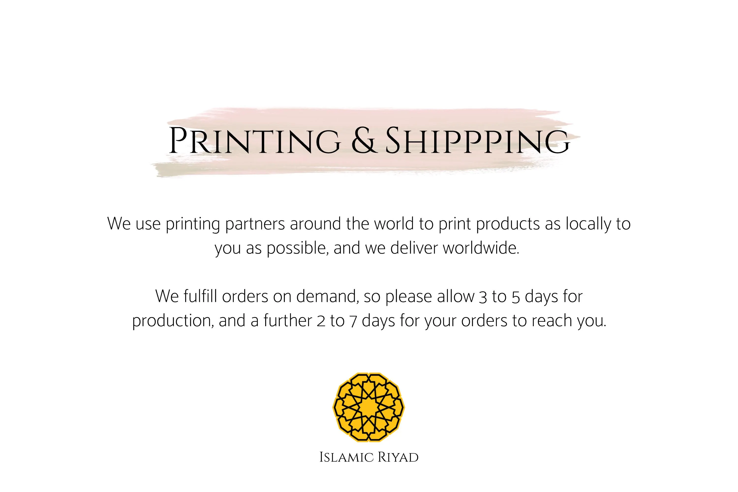 a white background with the words printing and shipping on it