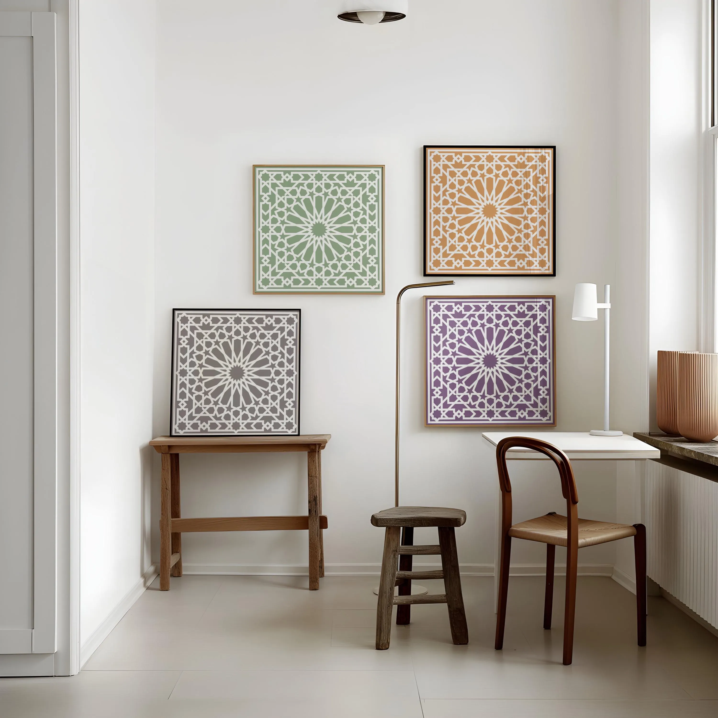 Moorish Rosette Islamic Geometry Art Print | Elegant Home Decor
