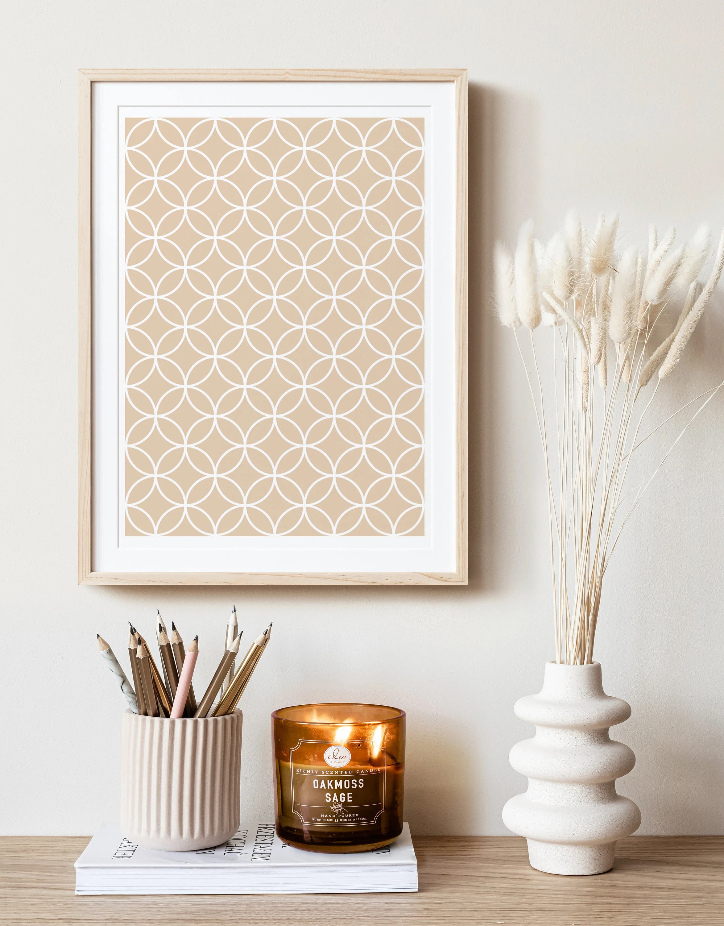 Geometric Circle Wall Art | Monochrome Abstract Poster Print | Geometric Art Gift