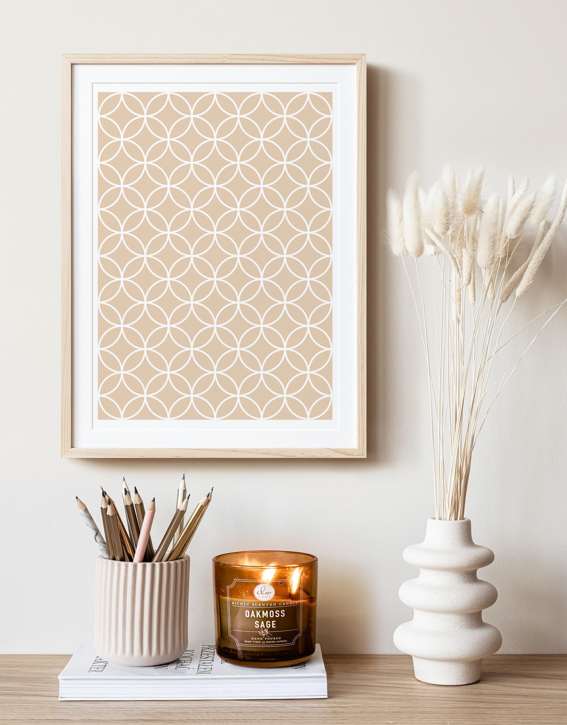 Geometric Circle Wall Art | Digital Printable File | Monochrome Abstract Poster Print | Geometric Art Gift