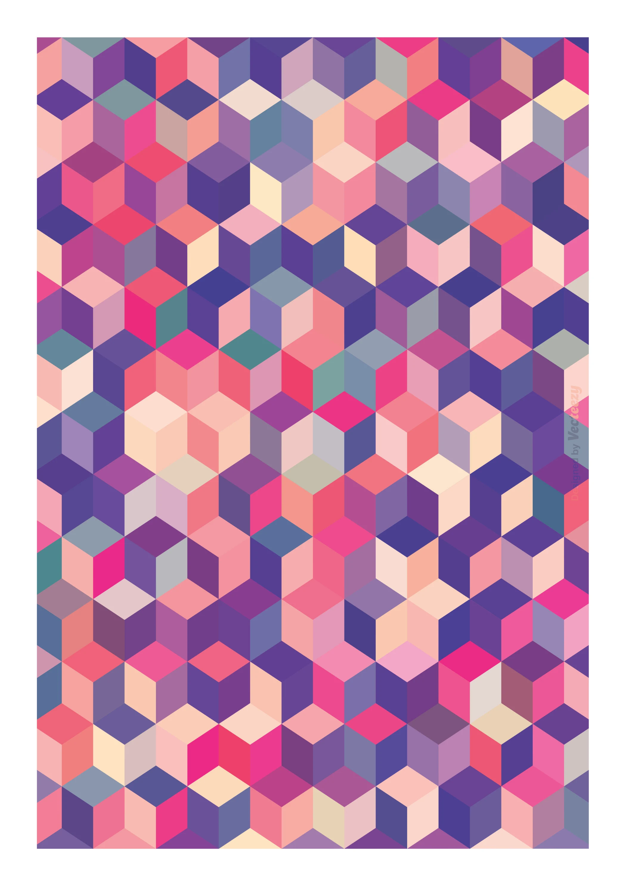 Geometric Cube Wall Art | Colourful Abstract Poster Print | House Gift - image 4