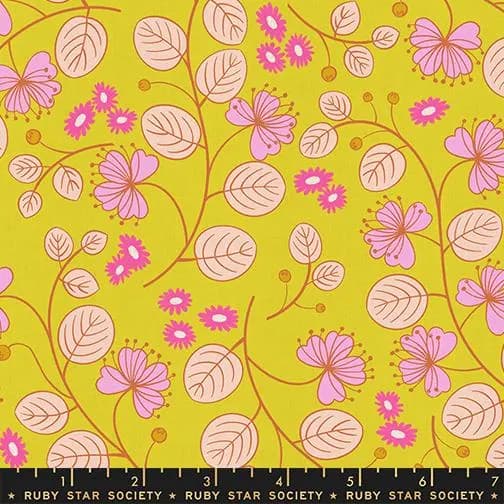 Lofi Linens Citron by Ruby Star Society – Citron Yellow Green Quilting Cotton Fabric