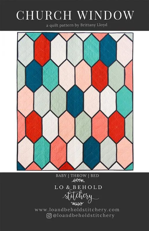 Church Window Quilt Pattern: Stained Glass Design (Baby, Throw, Bed)