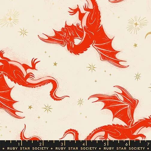 Fireglow Metallic Dark Ruby Fabric by Ruby Star Society for Moda | Metallic Quilting Cotton | Celestial Fabric by the Yard