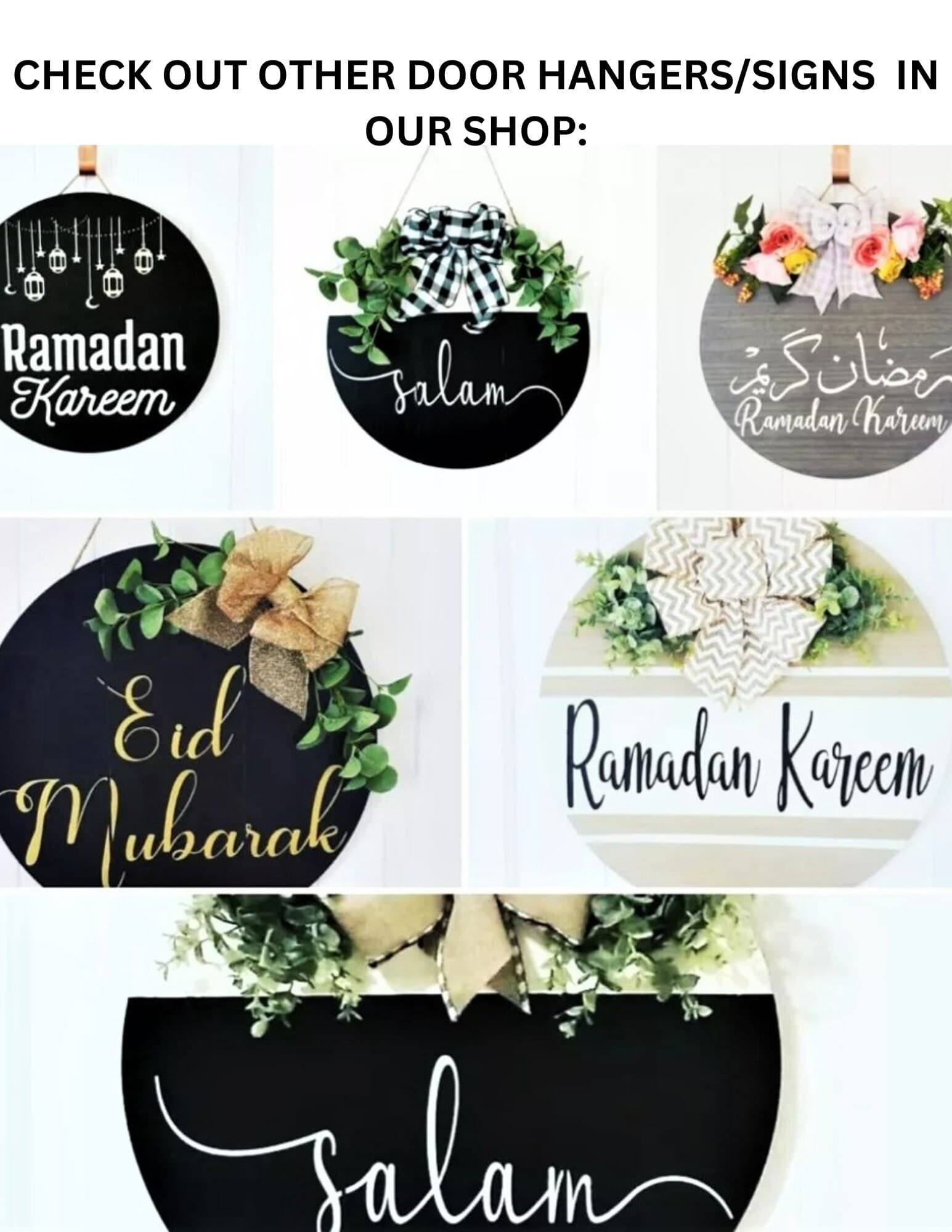 Salam Sign, WELCOME, Welcome to our home, Wood Round Welcome Sign, Front Door Décor, Hanger, Door Wreath, Home Décor, wood round, Islamic - image 5
