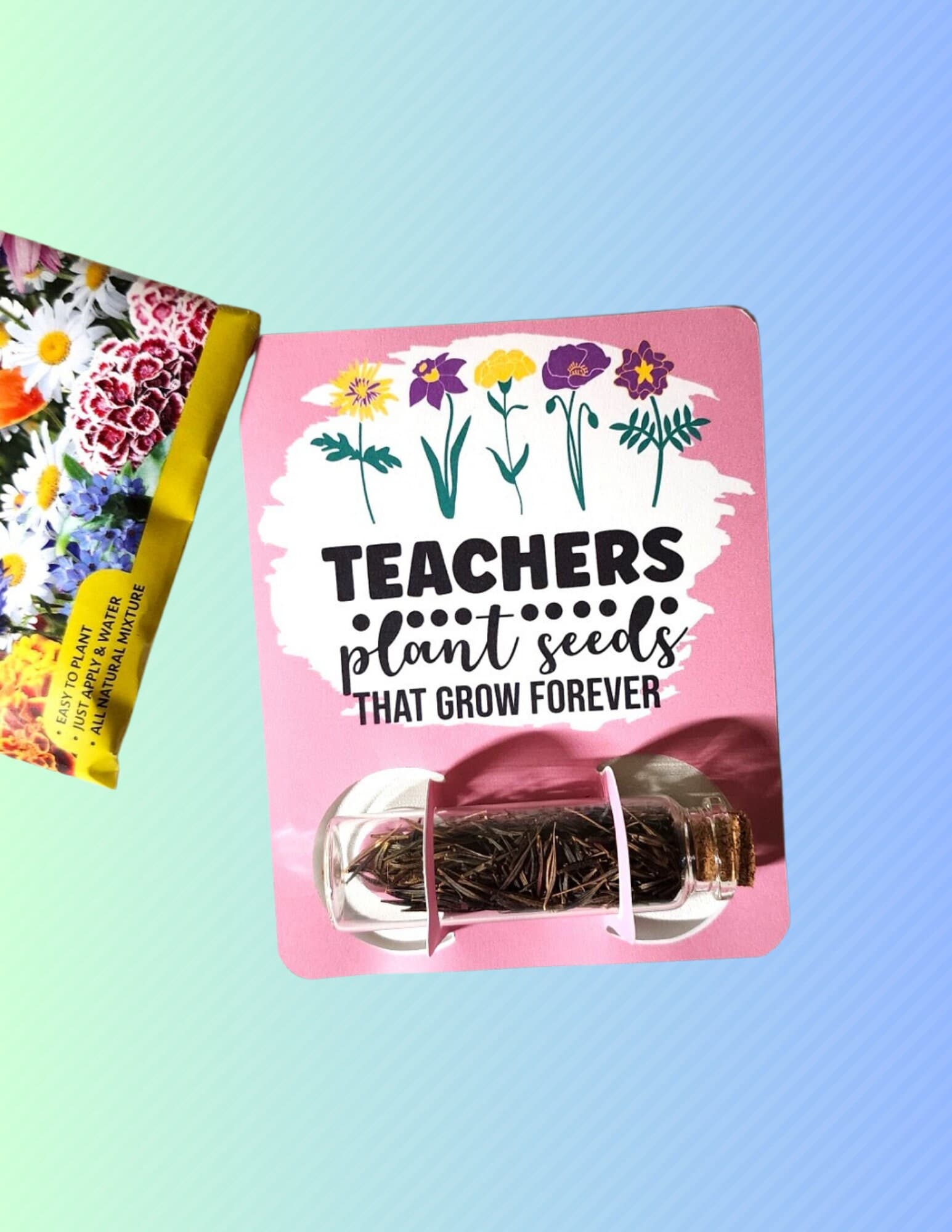 Teacher's gift, Seed holder, Gifts for teachers, Teacher flower seed card, Teacher appreciation gift, Teacher card ,Seed card,Thank you gift - image 5