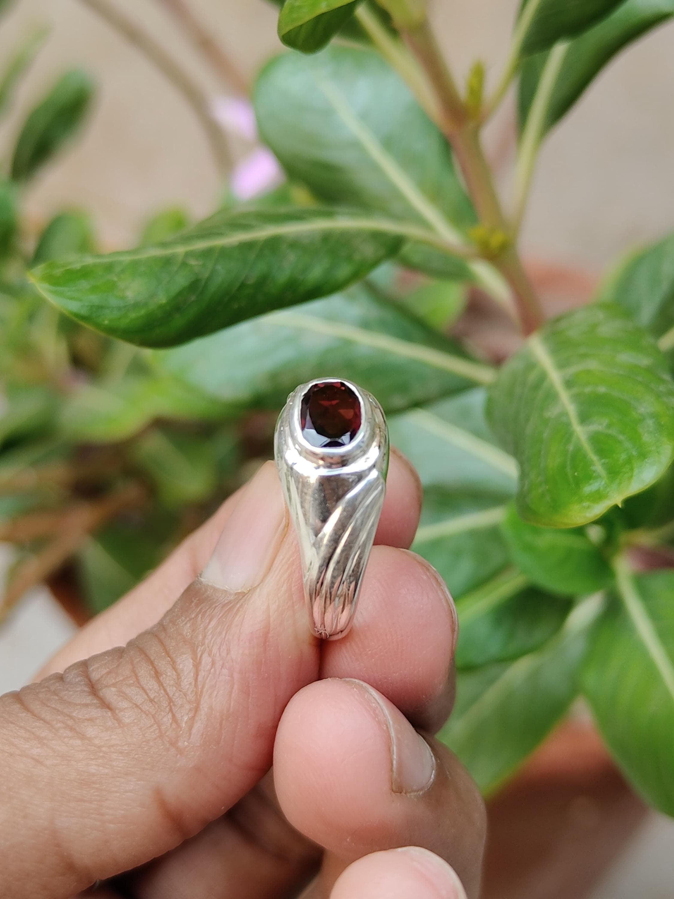 Ruby oval Ring in Sterling 925 Silver, Engagement Ring, gift for her - image 3