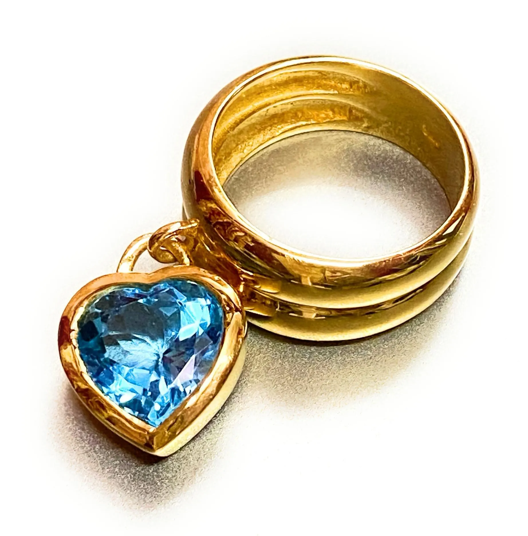 Blue Topaz Heart Ring: 925 Sterling Silver, Natural Gemstone - image 2