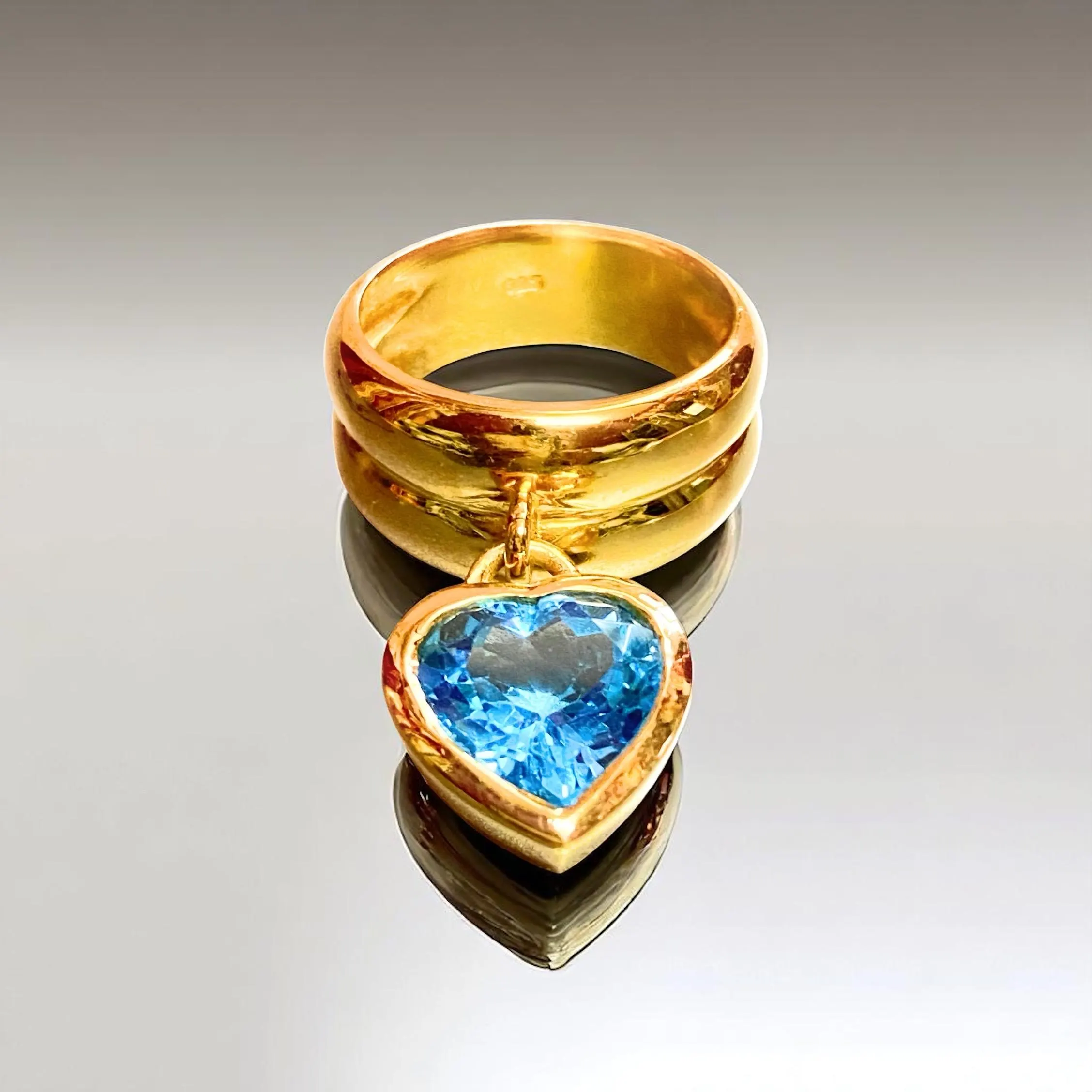 Blue Topaz Heart Ring: 925 Sterling Silver, Natural Gemstone - image 5